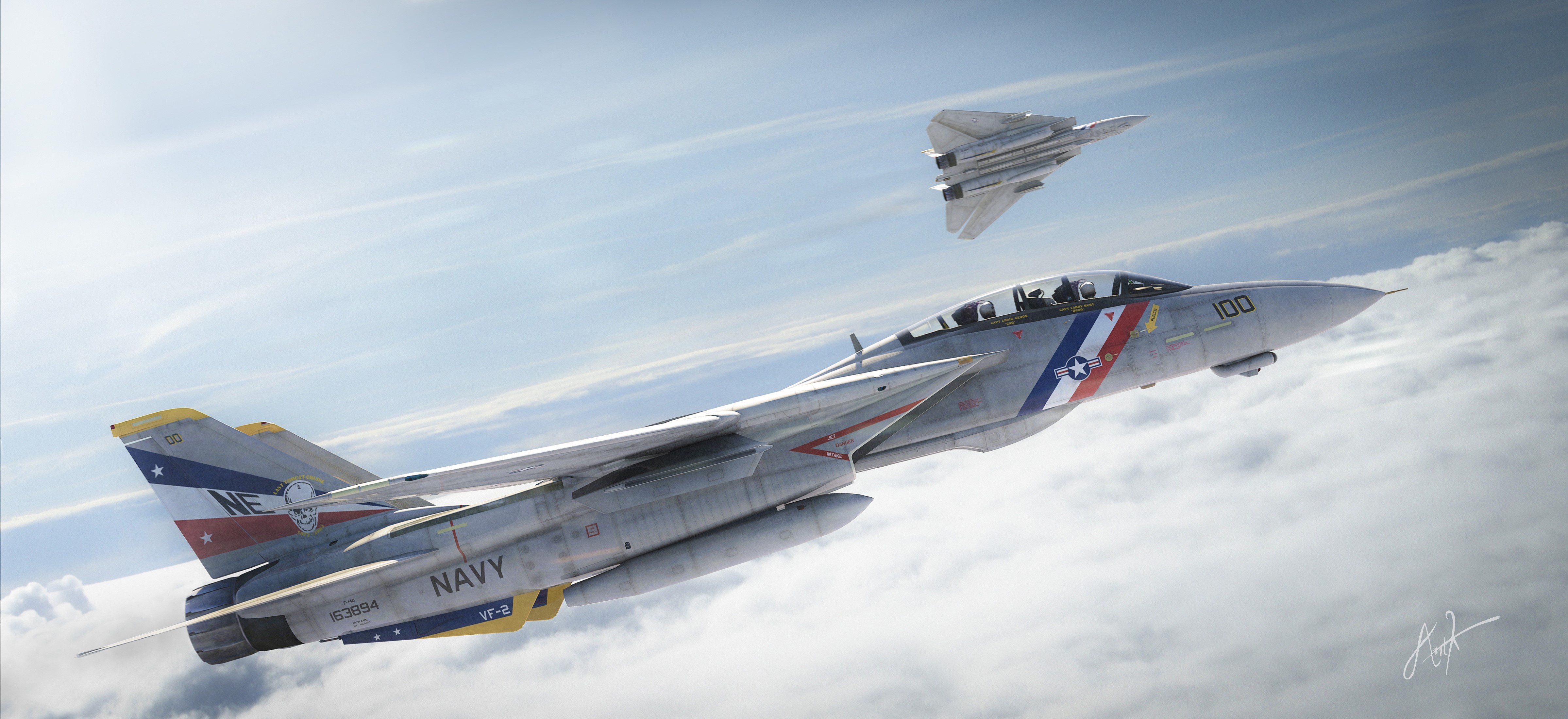 4K F-14 Tomcats by Antonis Karidis HD Wallpaper