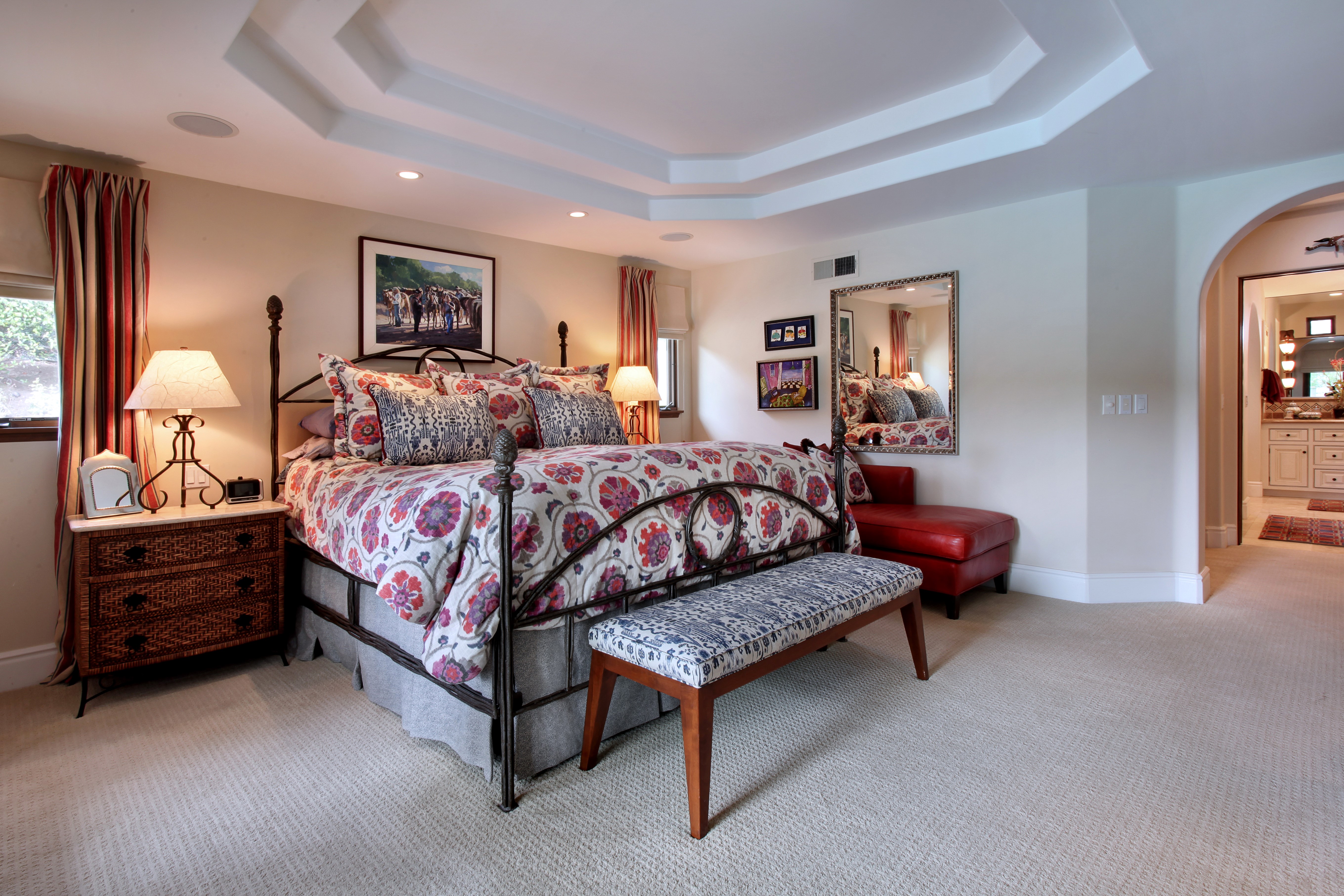 Bedroom Interior Design with Bed and Lamp HD Wallpaper