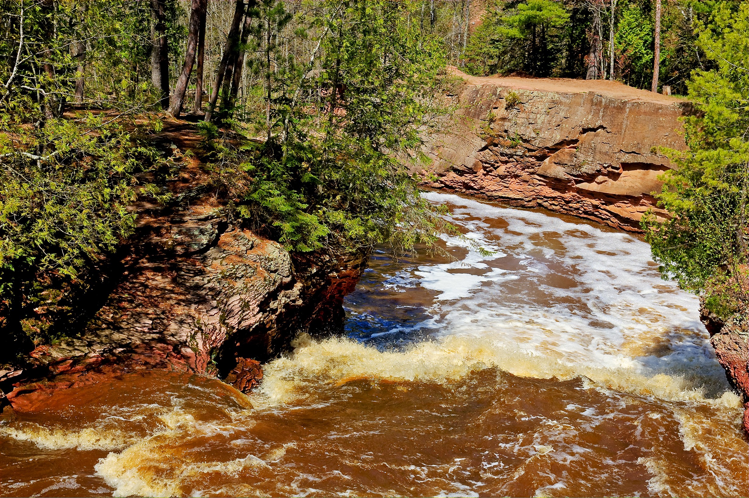 Amnicon Falls State Park River and Forest HD Wallpaper