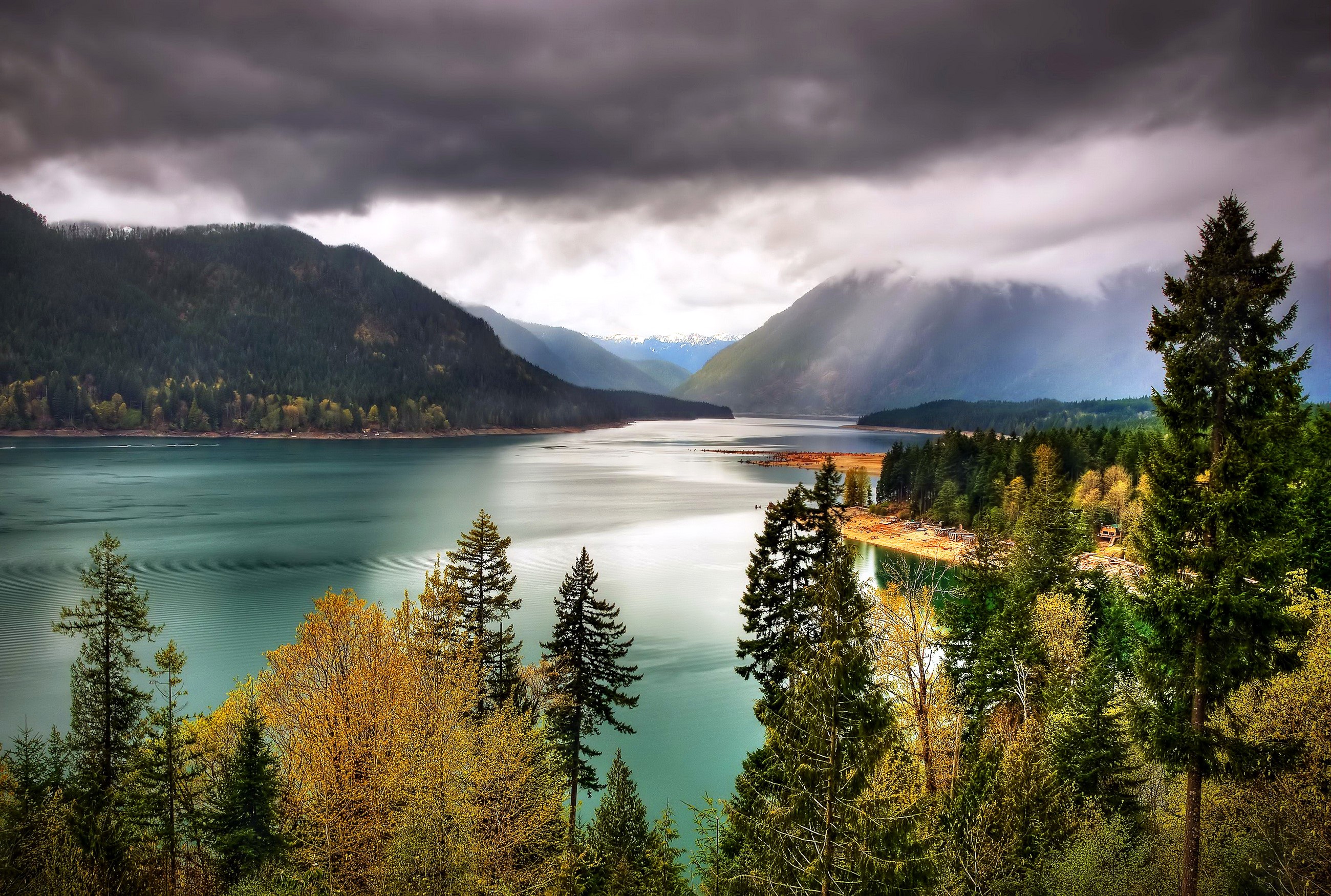 Lake and Mountains in Olympic National Park, USA HD Wallpaper