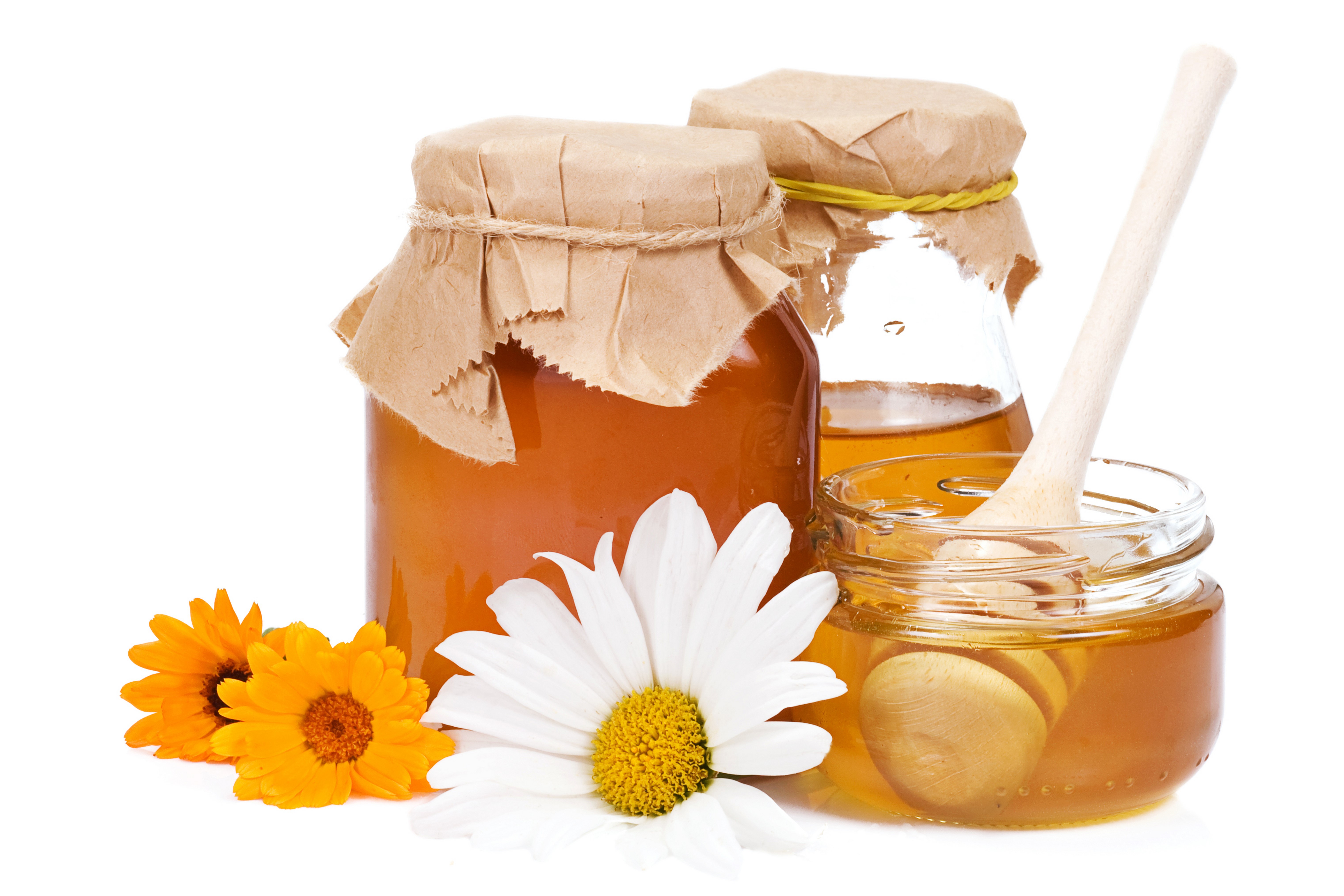 Honey Jars with Flowers HD Wallpaper