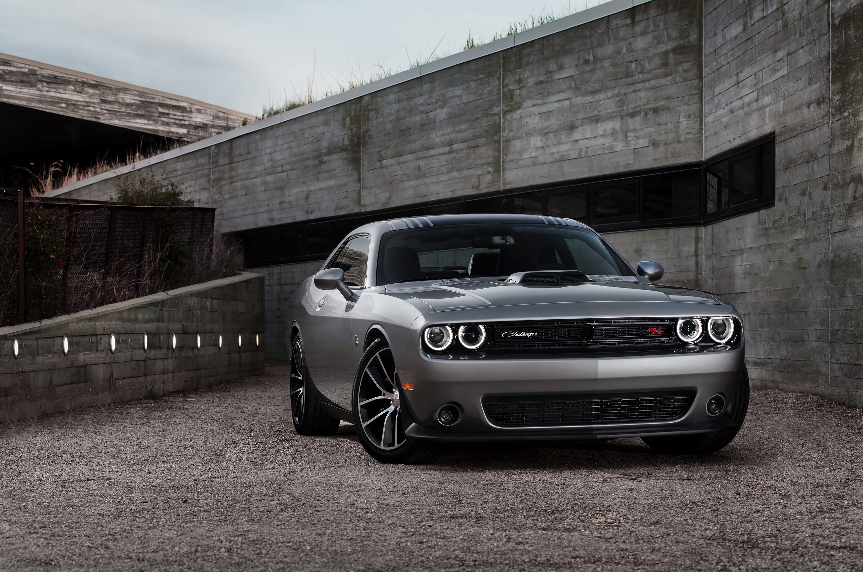 Grey Dodge Challenger 392 HEMI Scat Pack Shaker HD Wallpaper