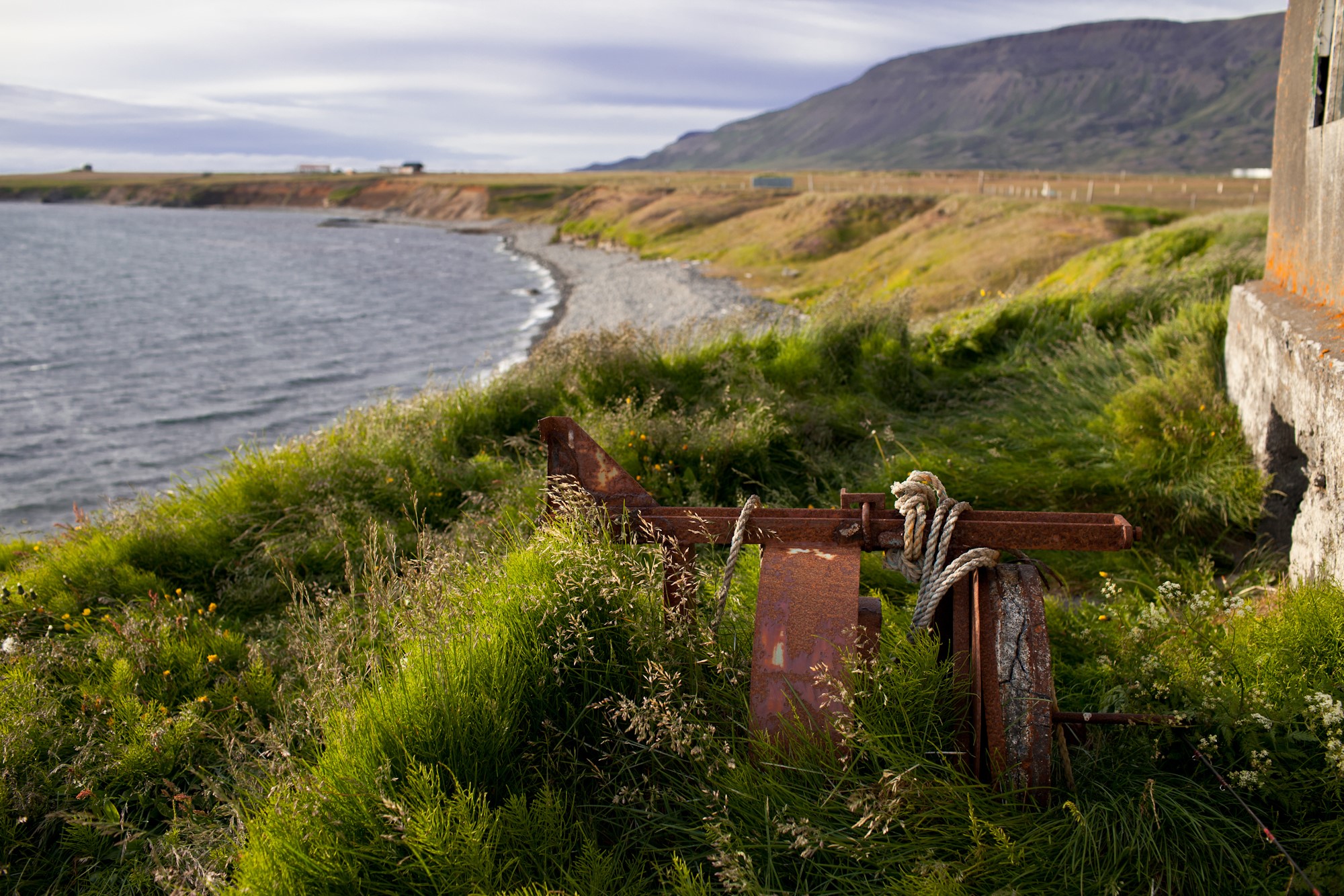 Rusty plow by the sea in Iceland HD Wallpaper