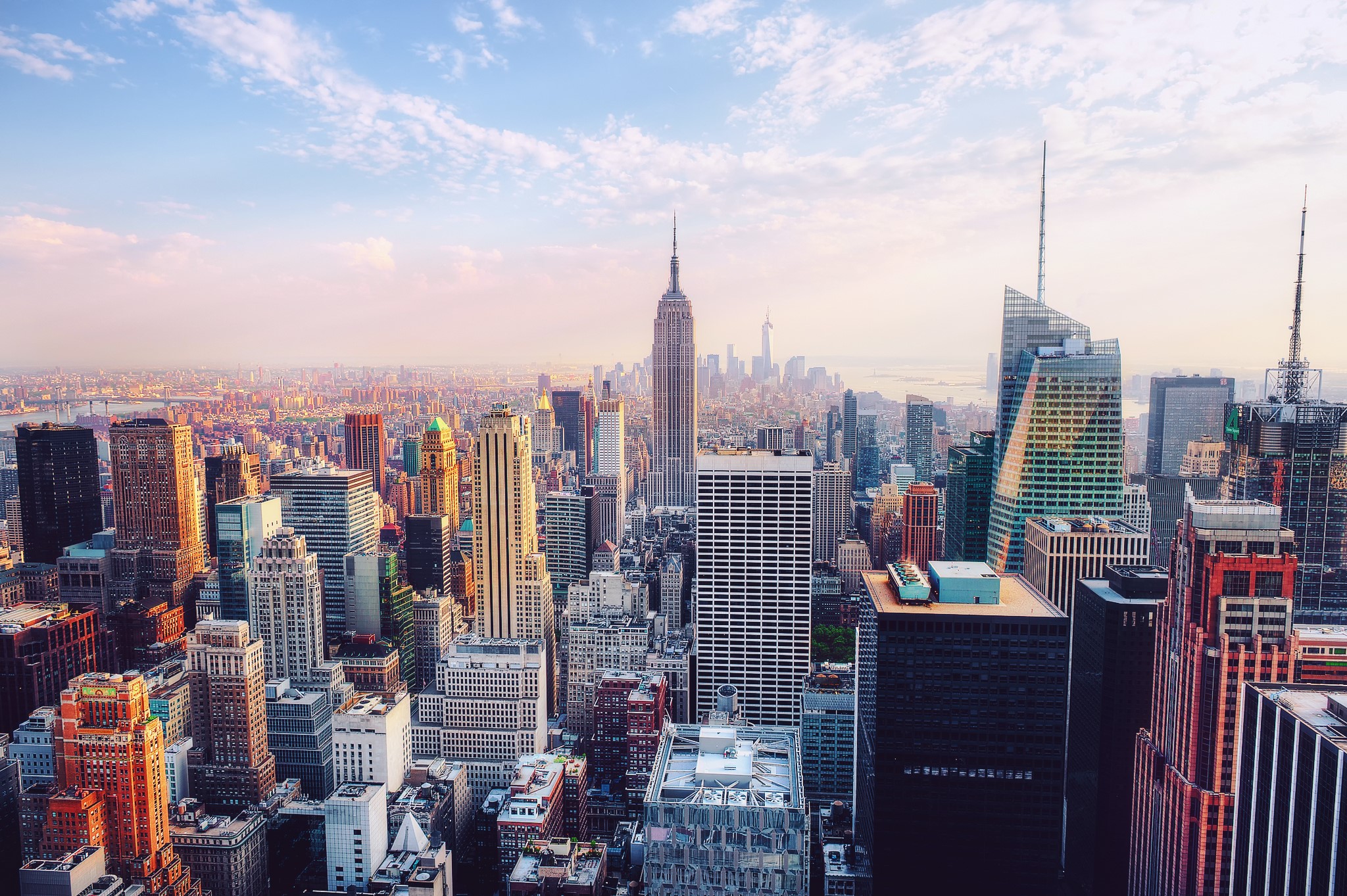 New York City Skyline with Empire State Building HD Wallpaper