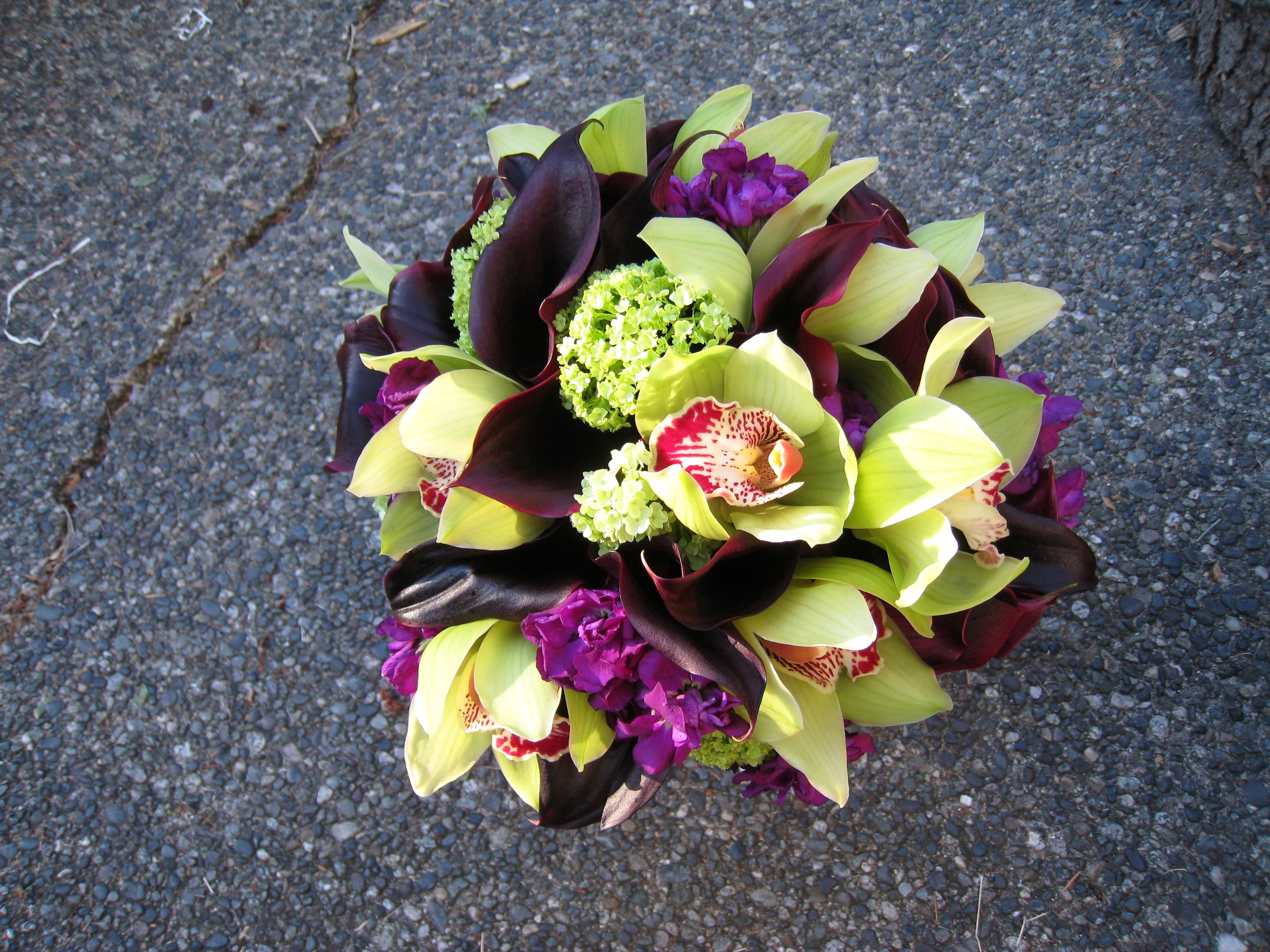 Bouquet of Calla Lilies and Orchids HD Wallpaper