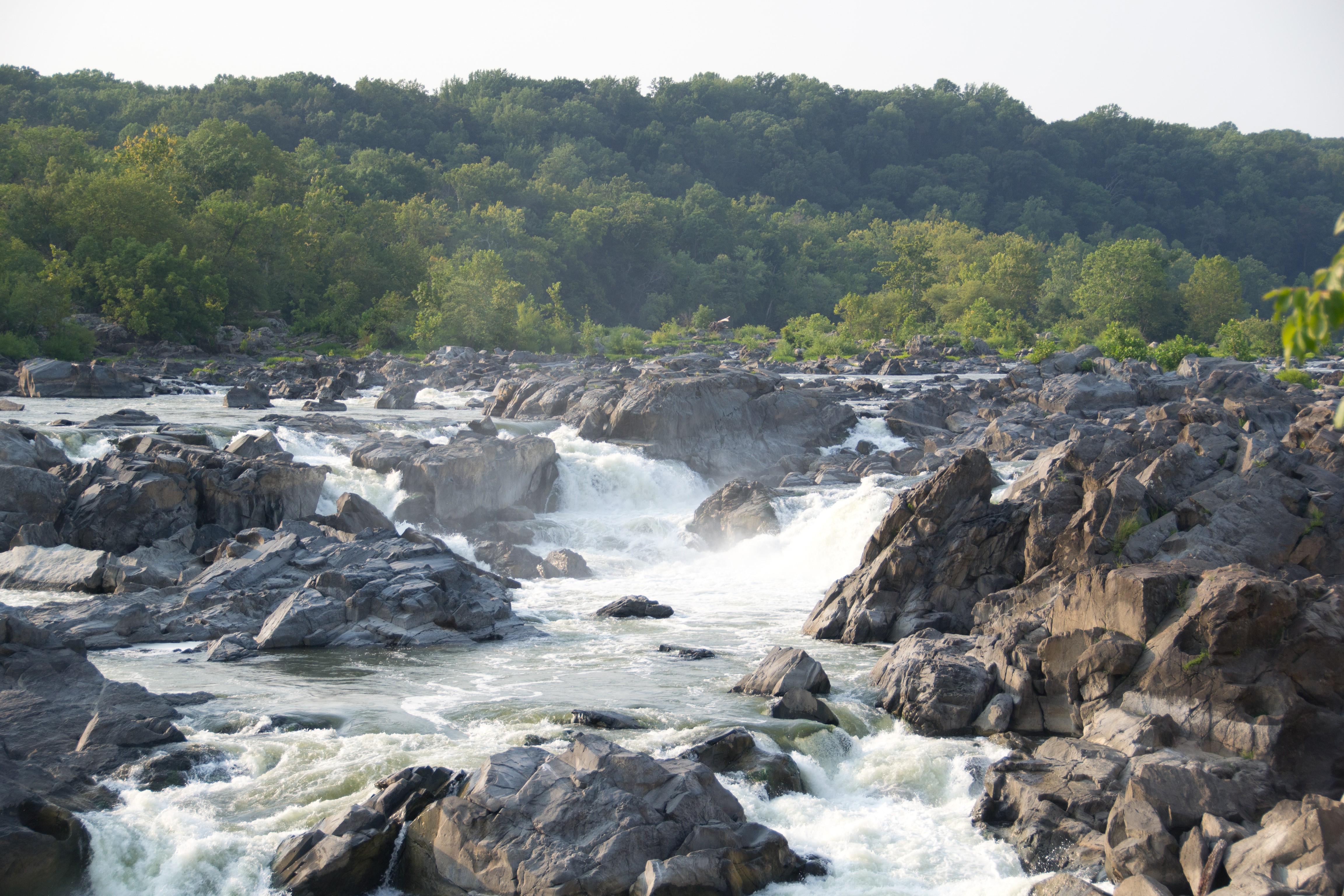 Great Falls of the Potomac River with rocks HD Wallpaper
