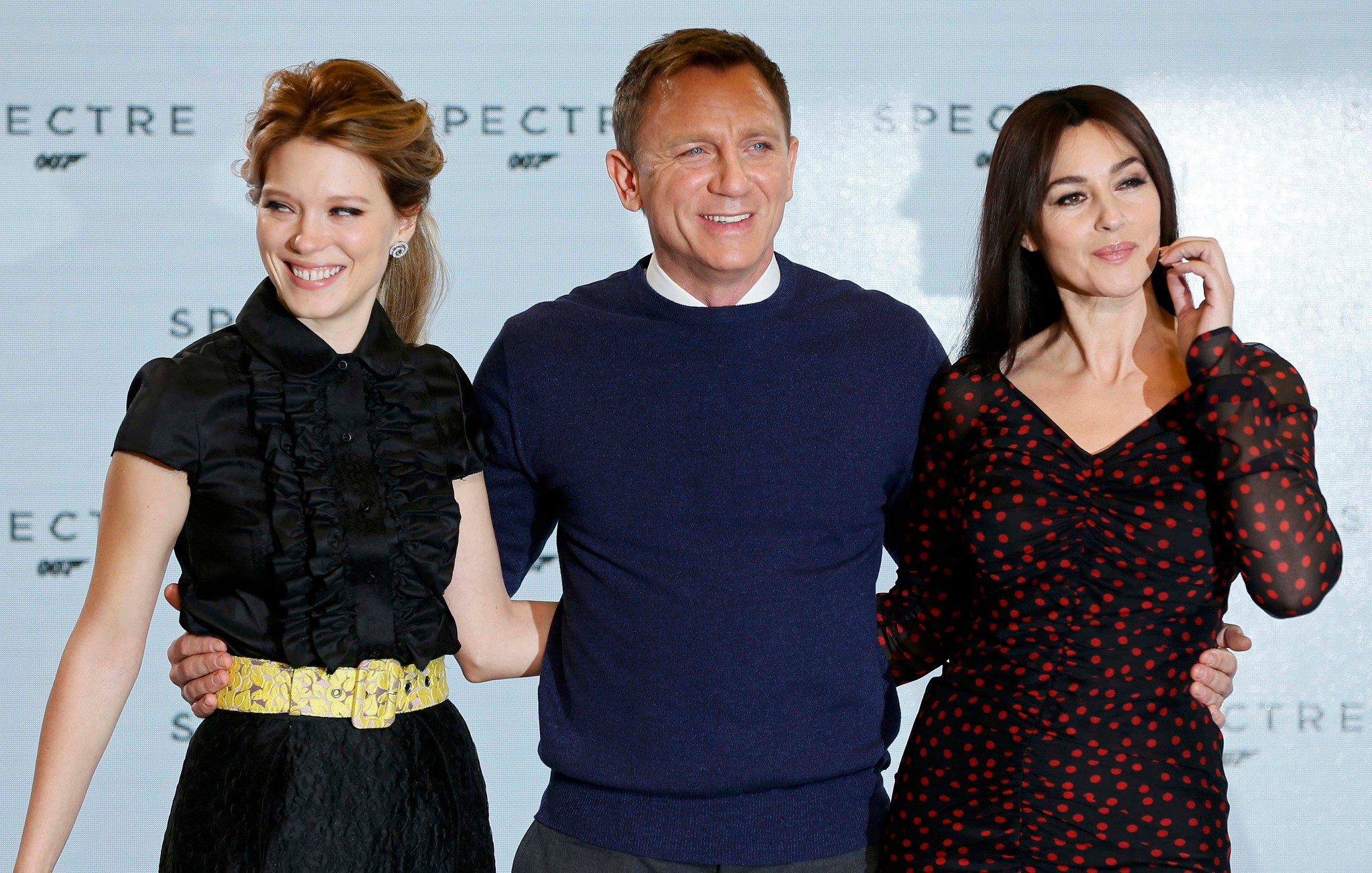 Lea Seydoux, Daniel Craig, and Monica Bellucci from Spectre HD Wallpaper