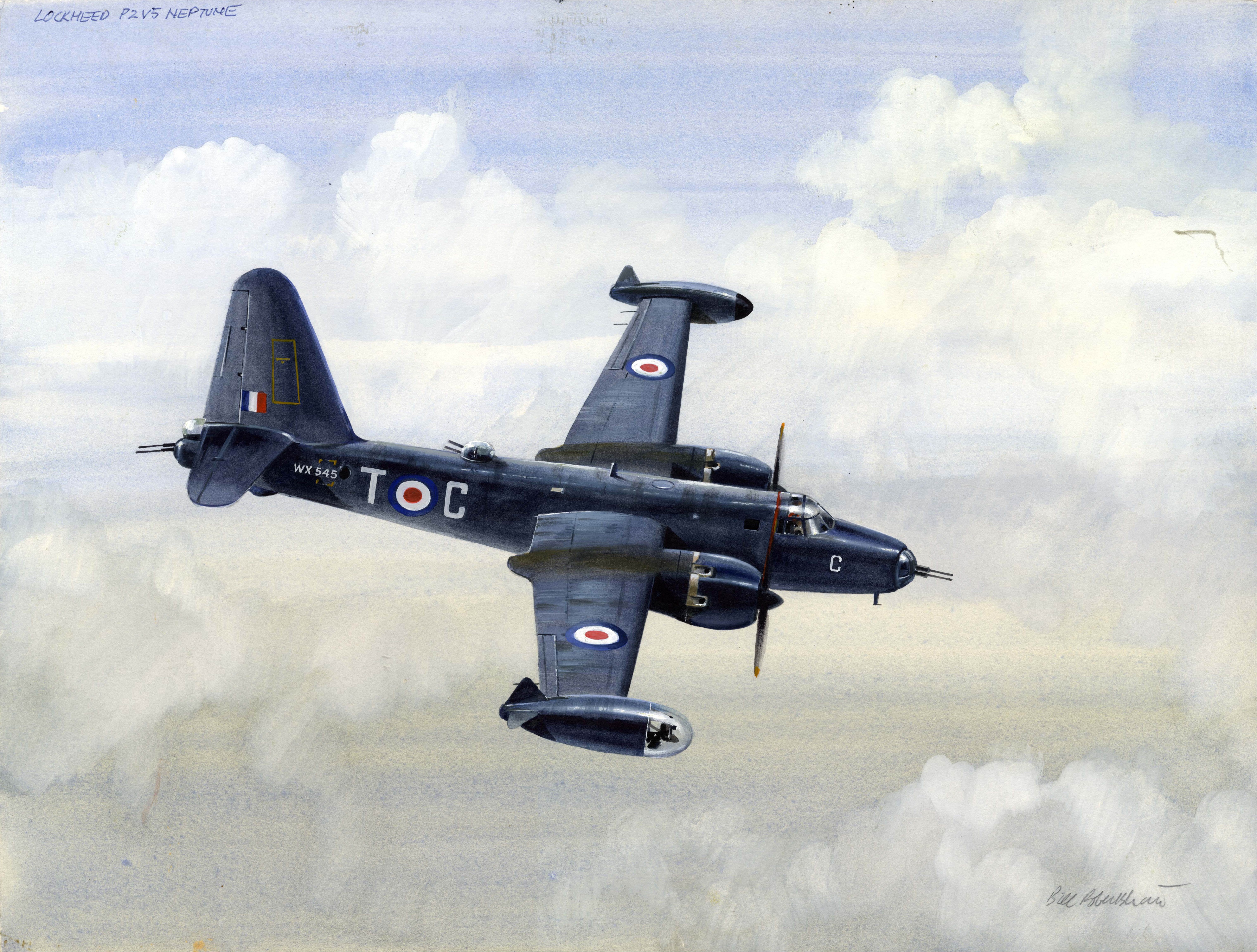 Lockheed P2V5 Neptune Airplane Painting Art HD Wallpaper
