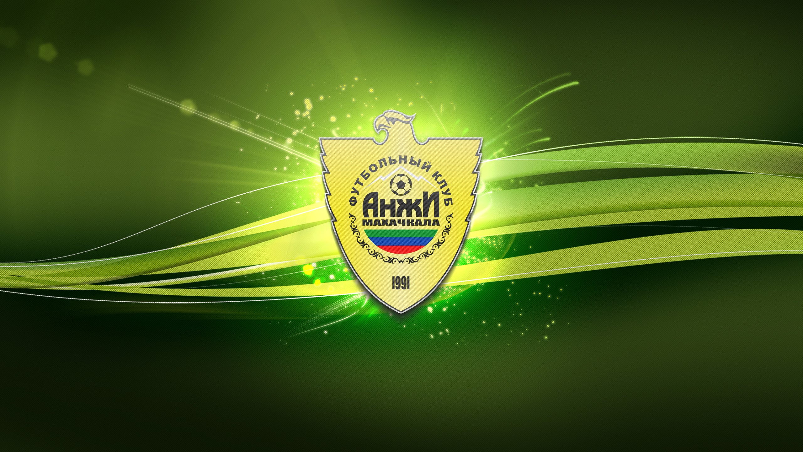 FC Anzhi Makhachkala logo on a green background HD Wallpaper