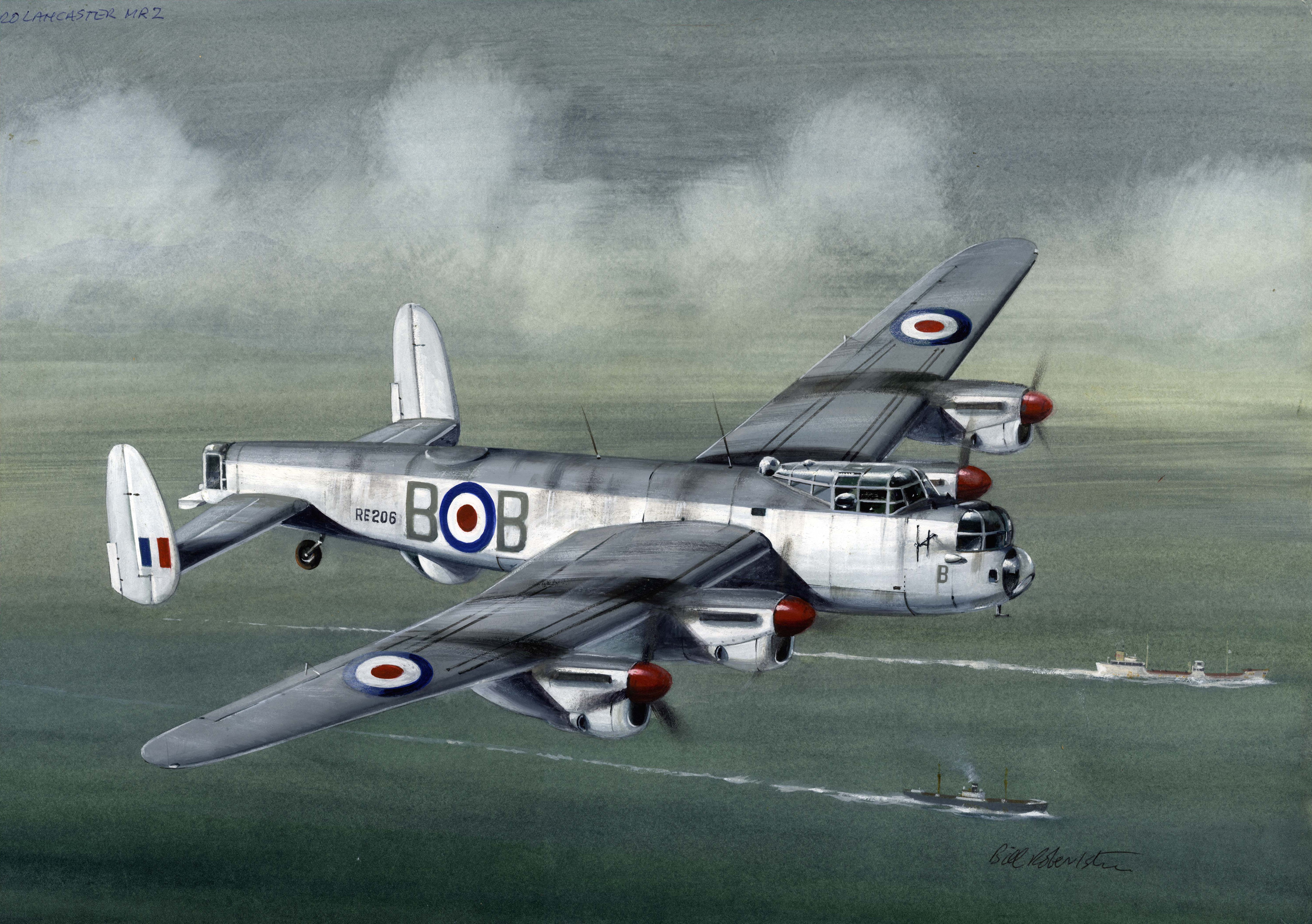 Avro Lancaster bomber aircraft in flight HD Wallpaper