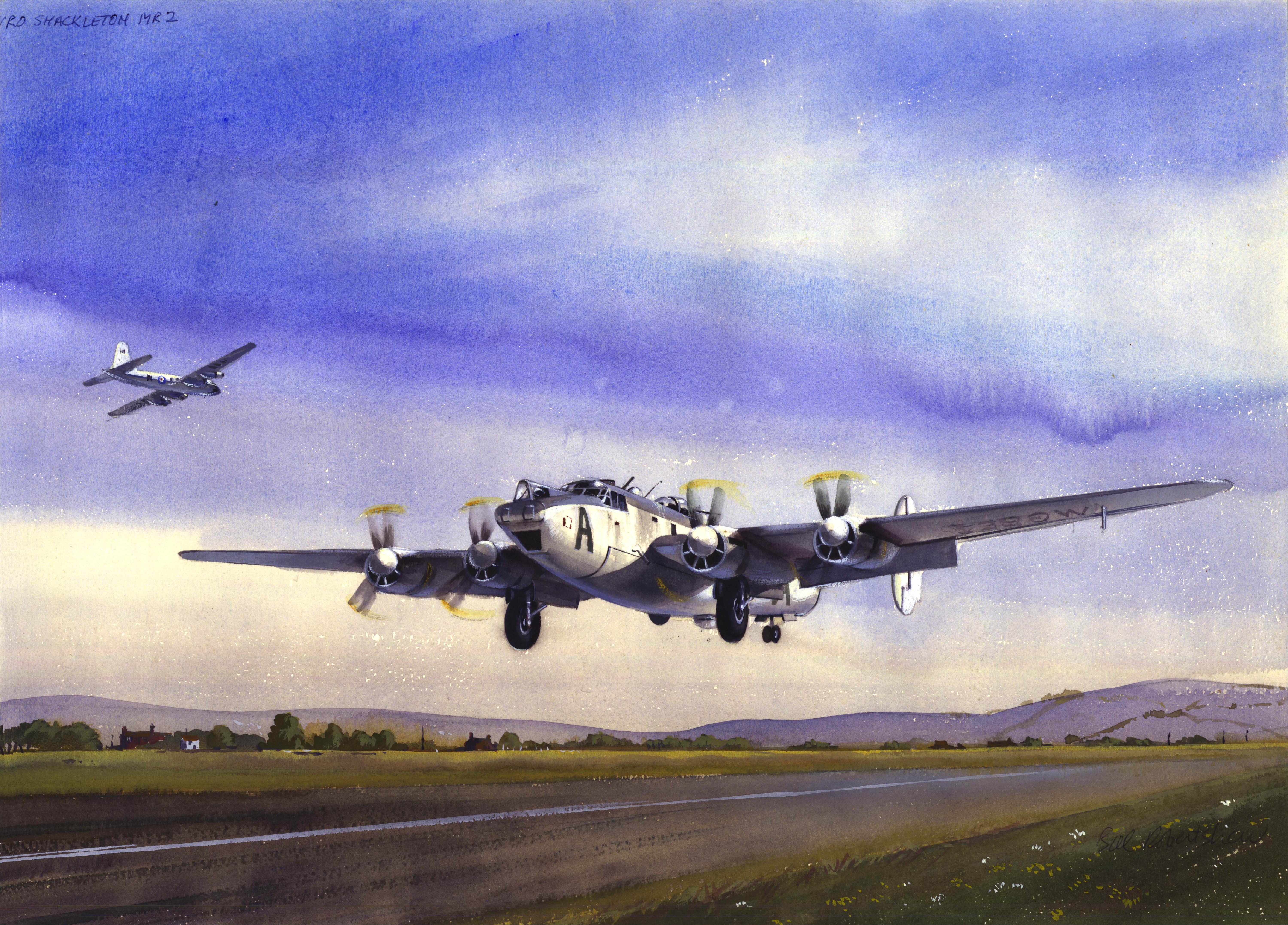 Avro Shackleton MR2 Airplane Painting Art HD Wallpaper