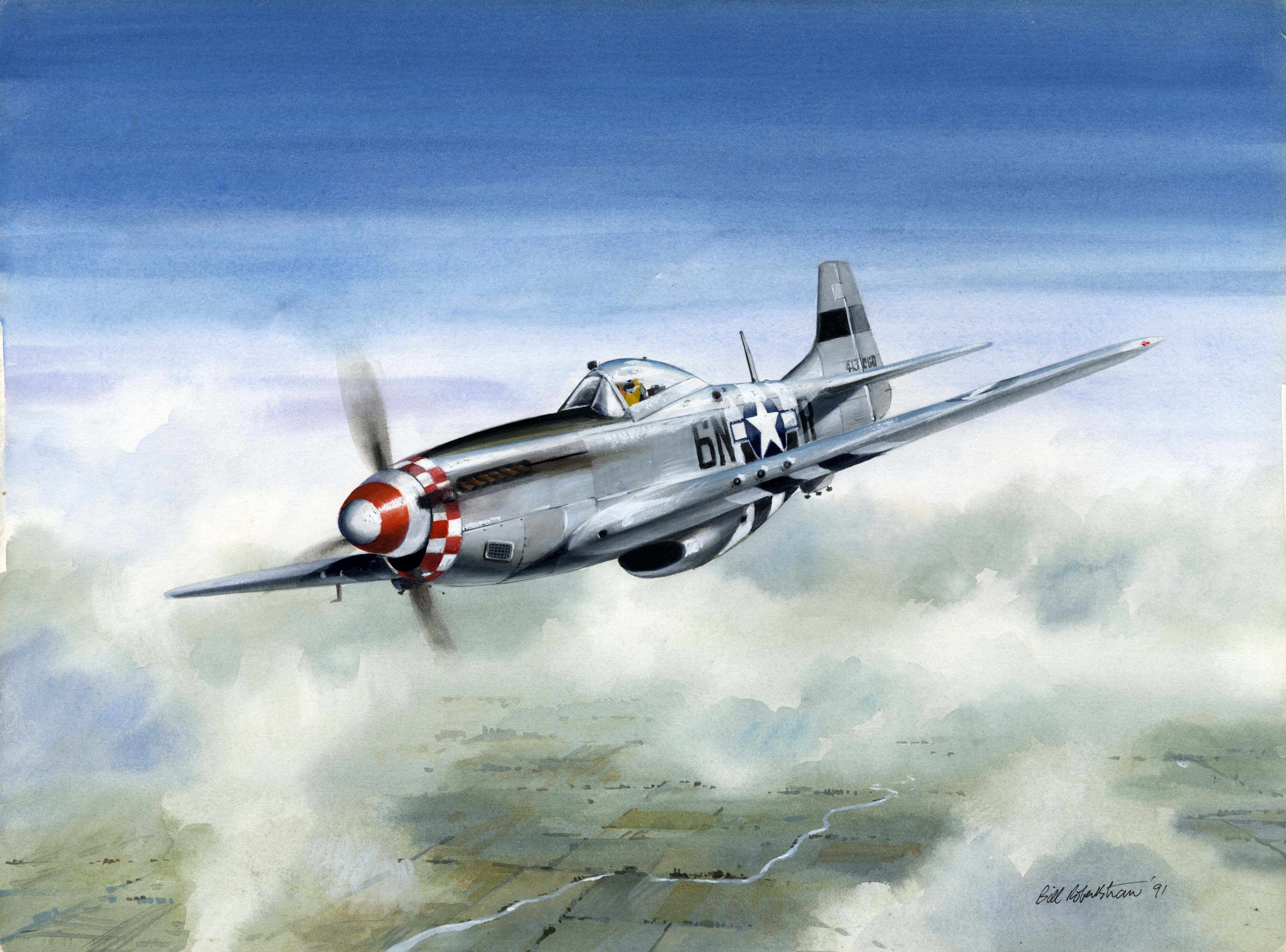 North American P-51 Mustang in flight HD Wallpaper