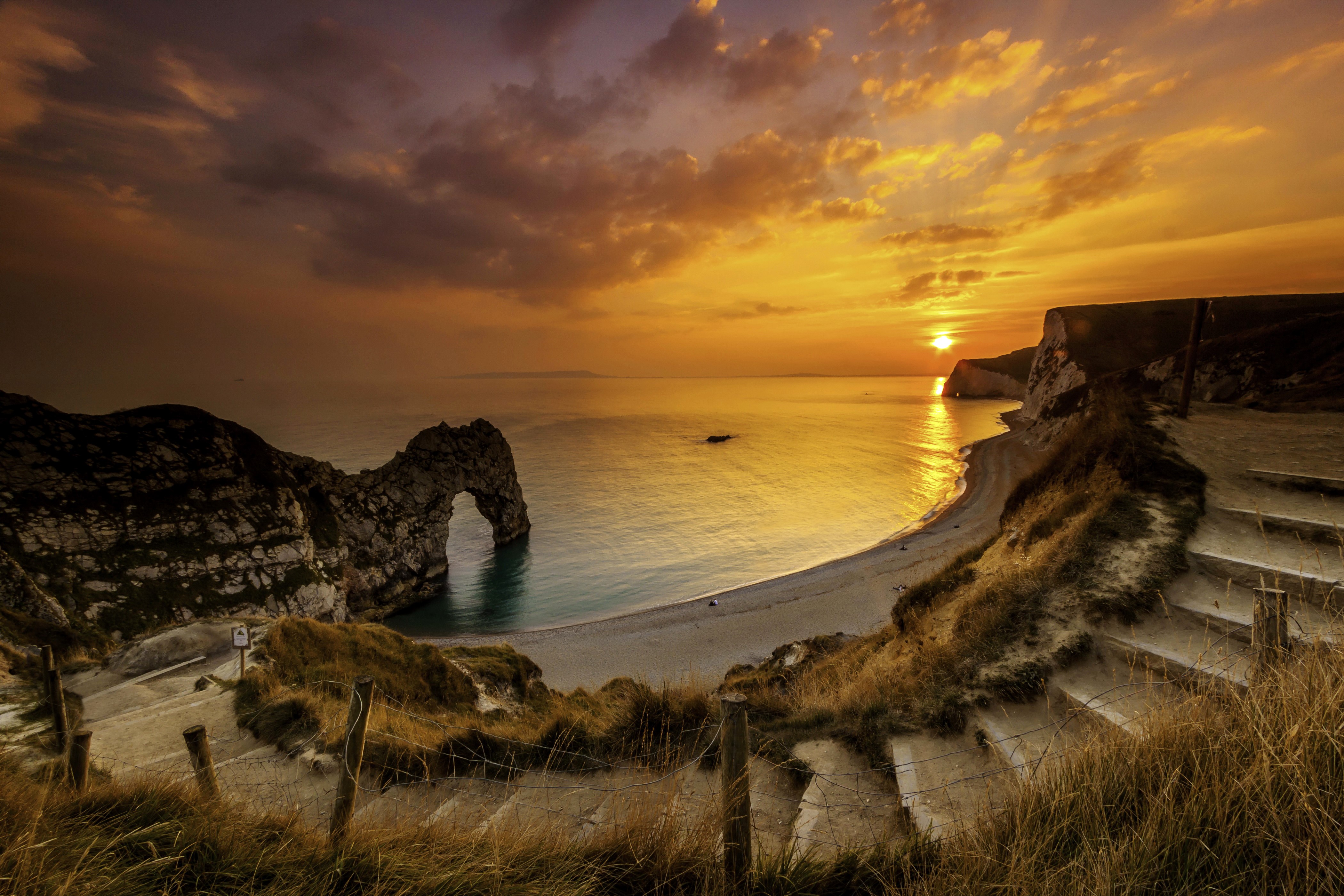 Durdle Door at Sunset HD Wallpaper