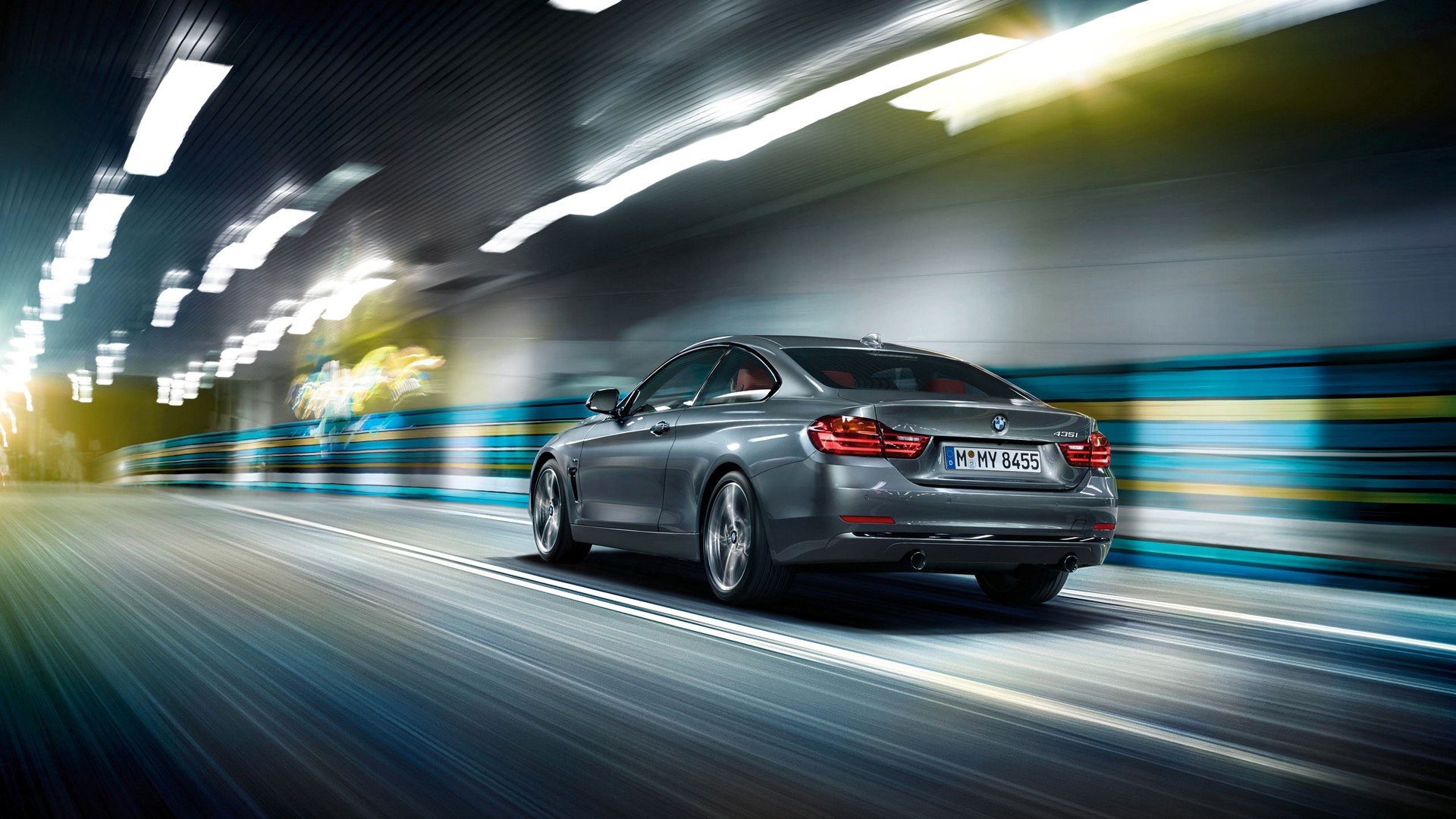 Grey BMW 4 Series Coupe in Tunnel HD Wallpaper