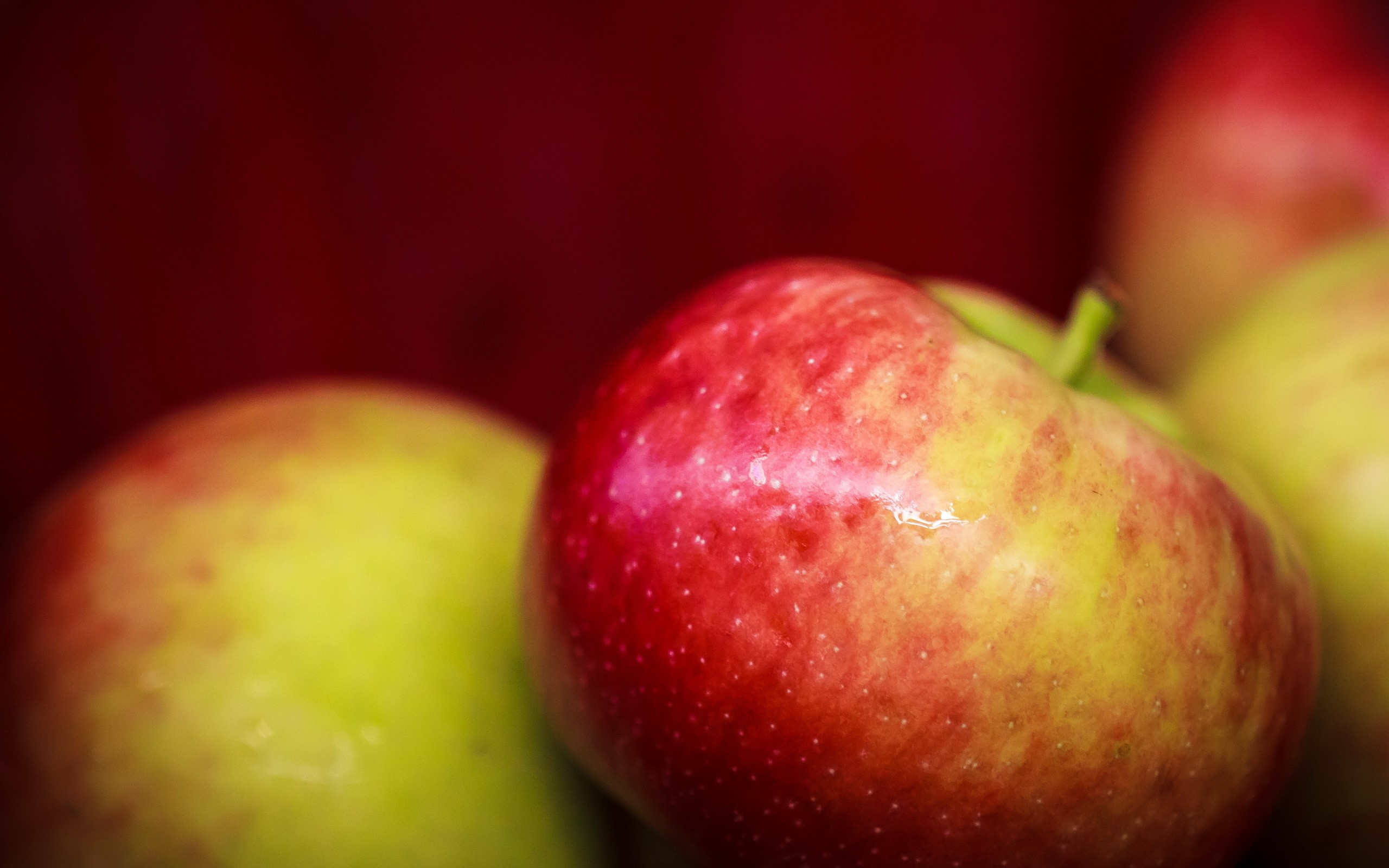 Close-up of red and green apples HD Wallpaper