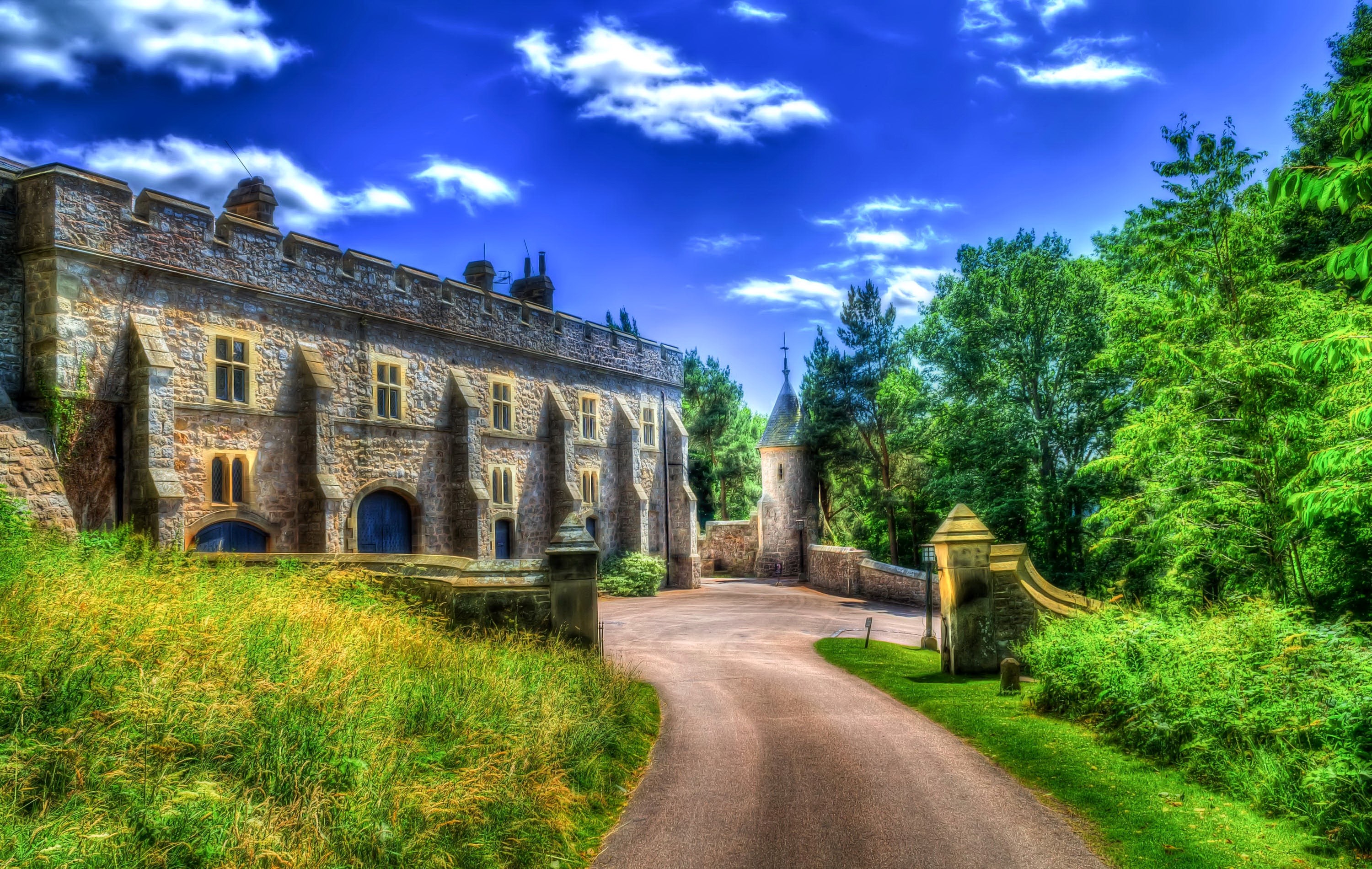 Chirk Castle and surrounding grounds in the United Kingdom HD Wallpaper