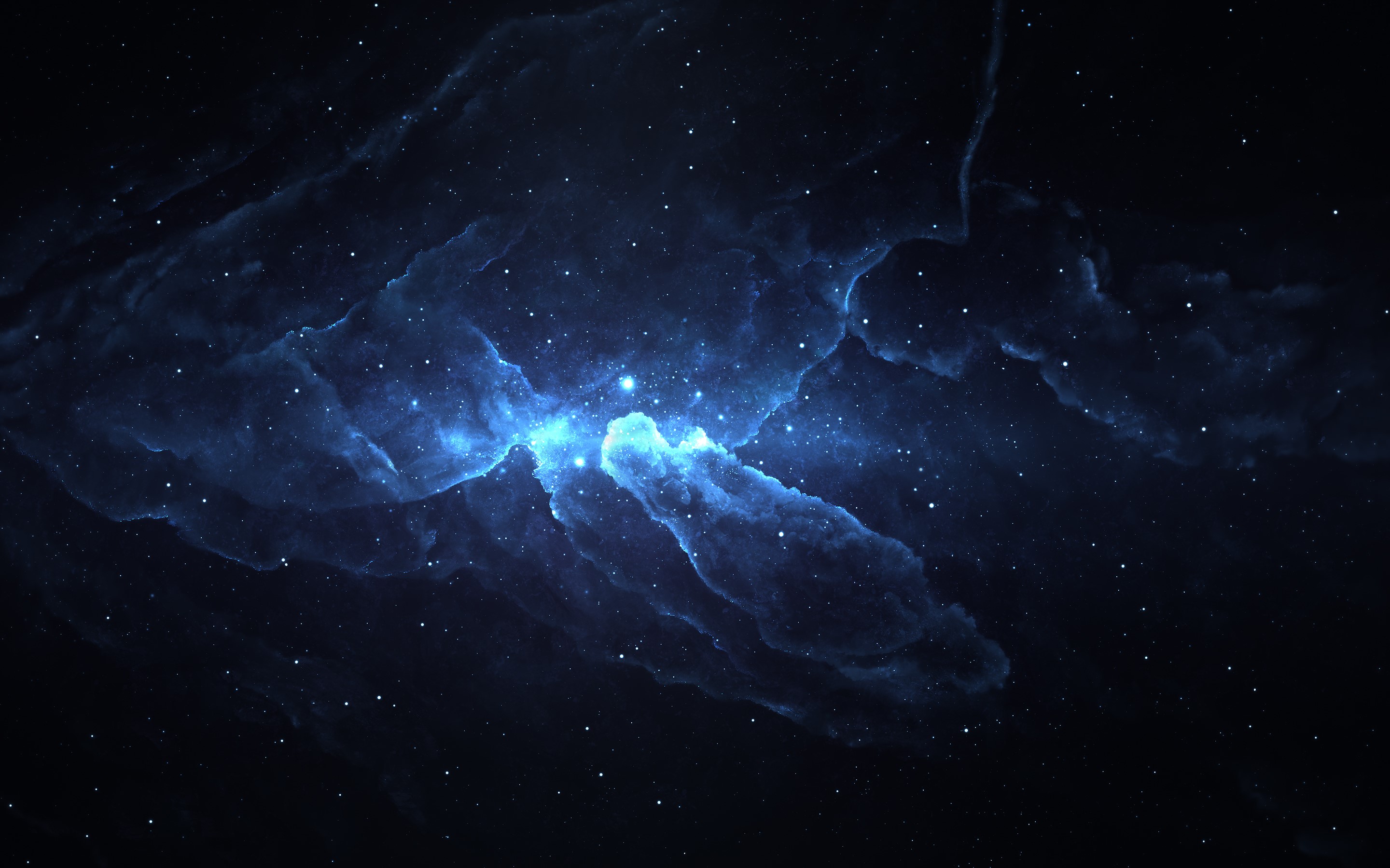 Blue nebula with stars HD Wallpaper