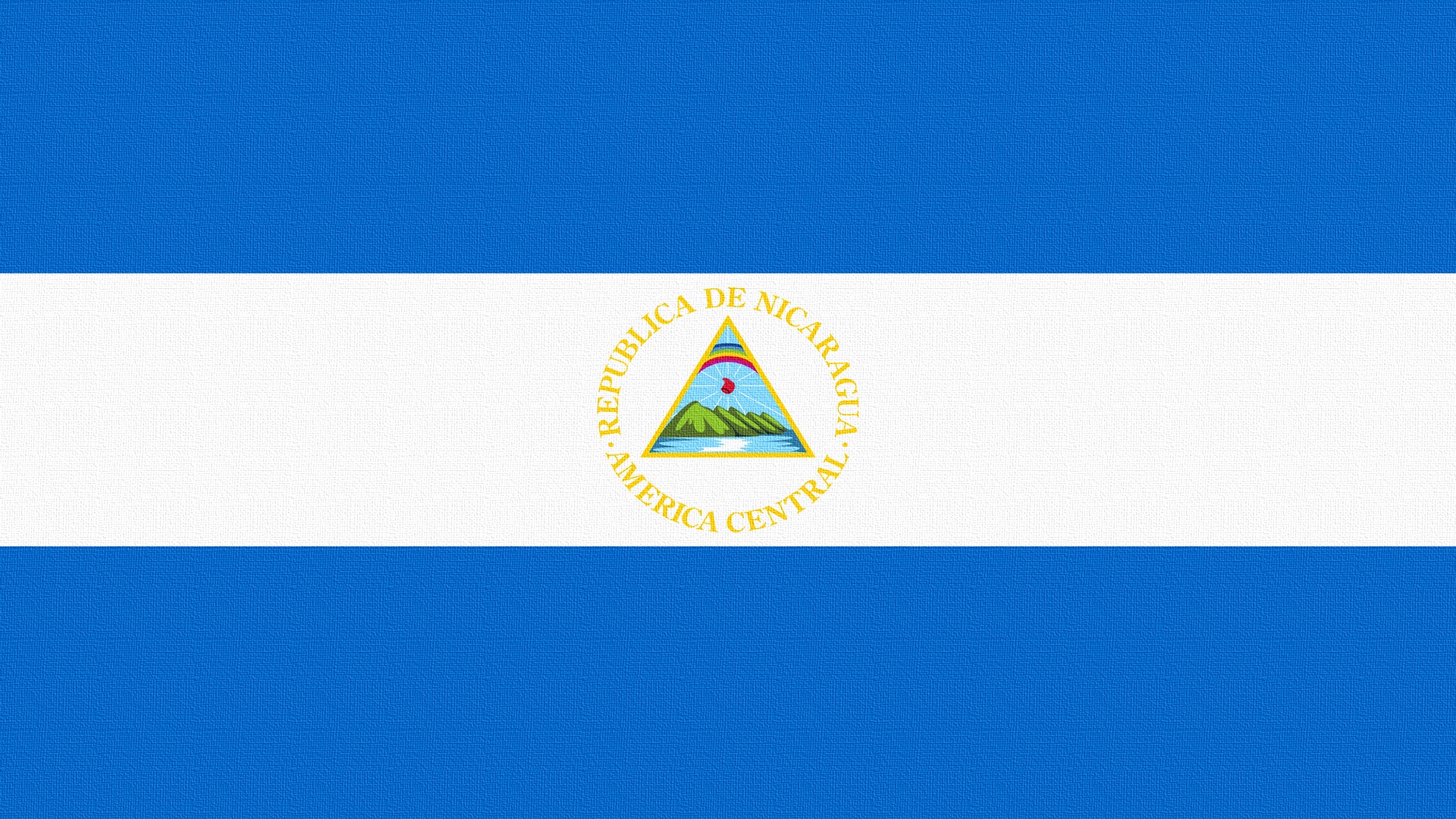 Flag of Nicaragua with coat of arms HD Wallpaper