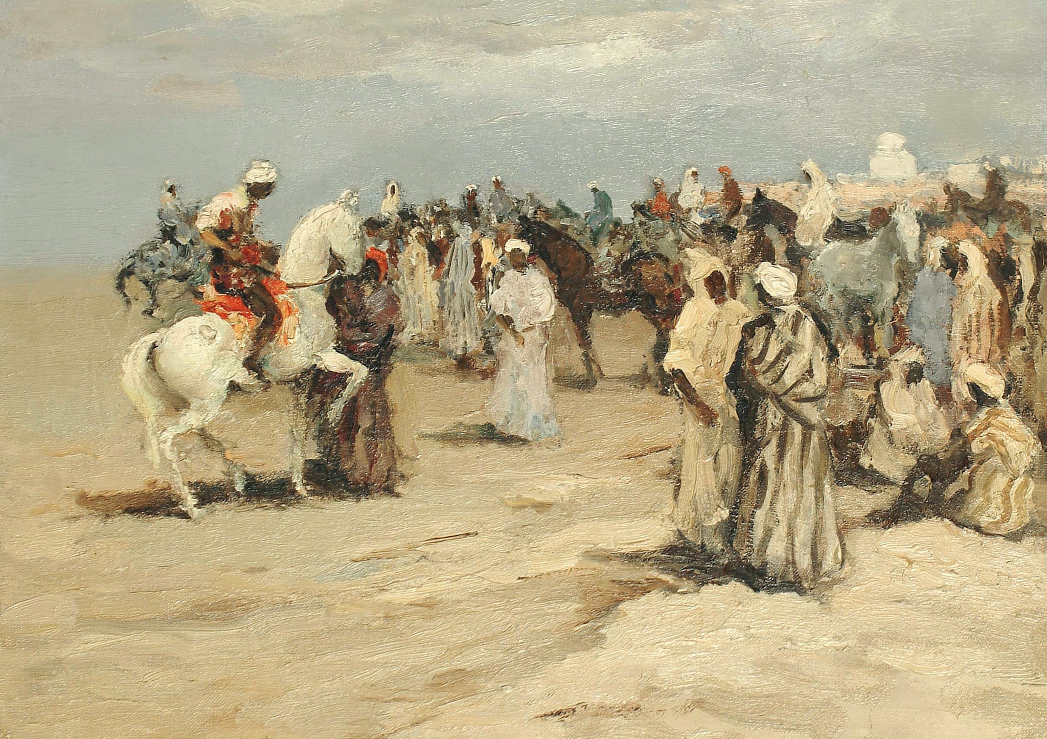 Arab horsemen and people in Taroudant HD Wallpaper