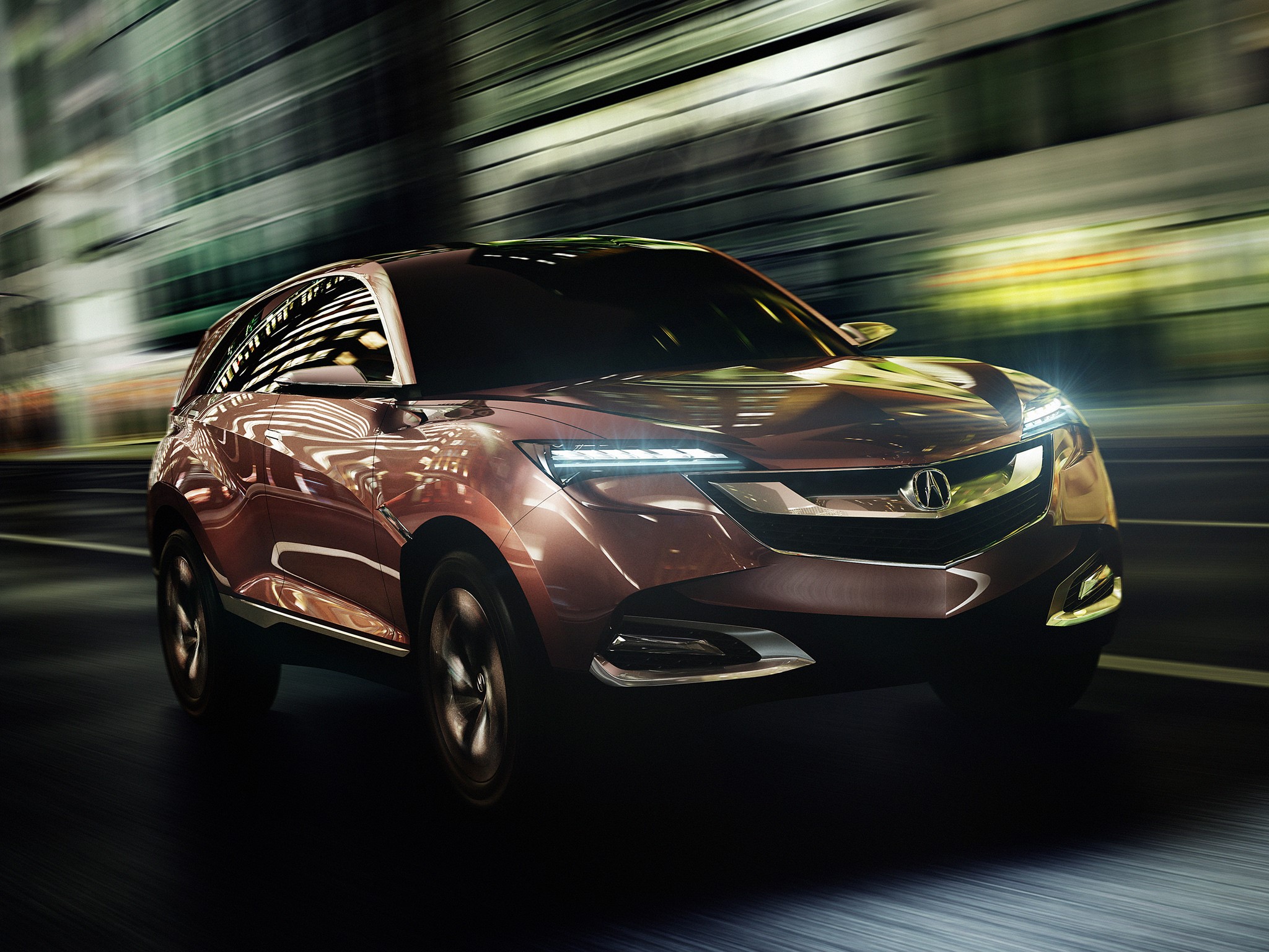 Acura SUV-X Concept driving at night HD Wallpaper