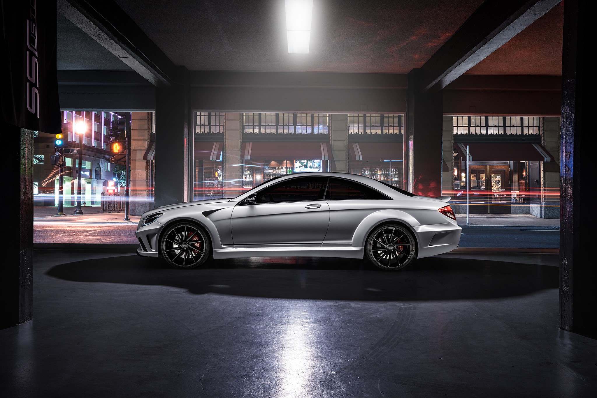 Silver Mercedes-Benz CL63 AMG Coupe HD Wallpaper