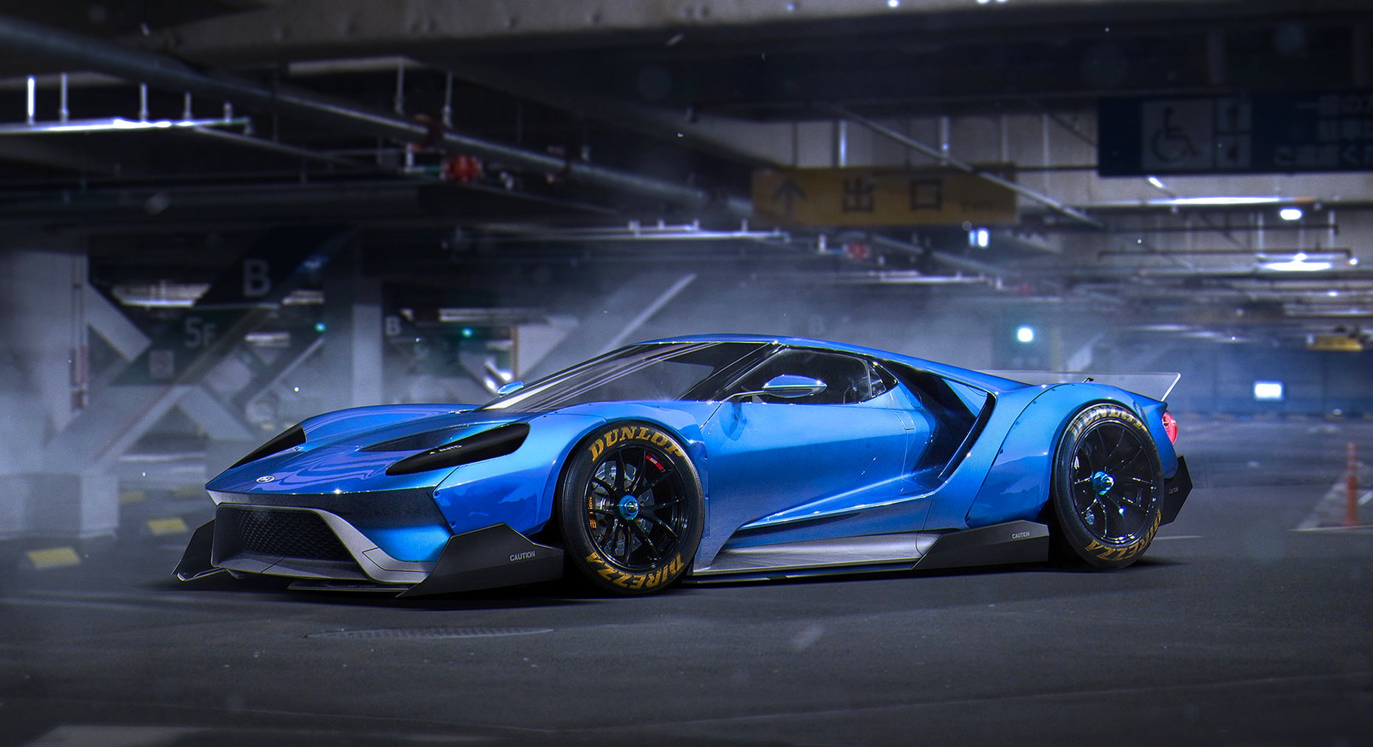 Blue Ford GT 2015 by Khyzyl Saleem HD Wallpaper
