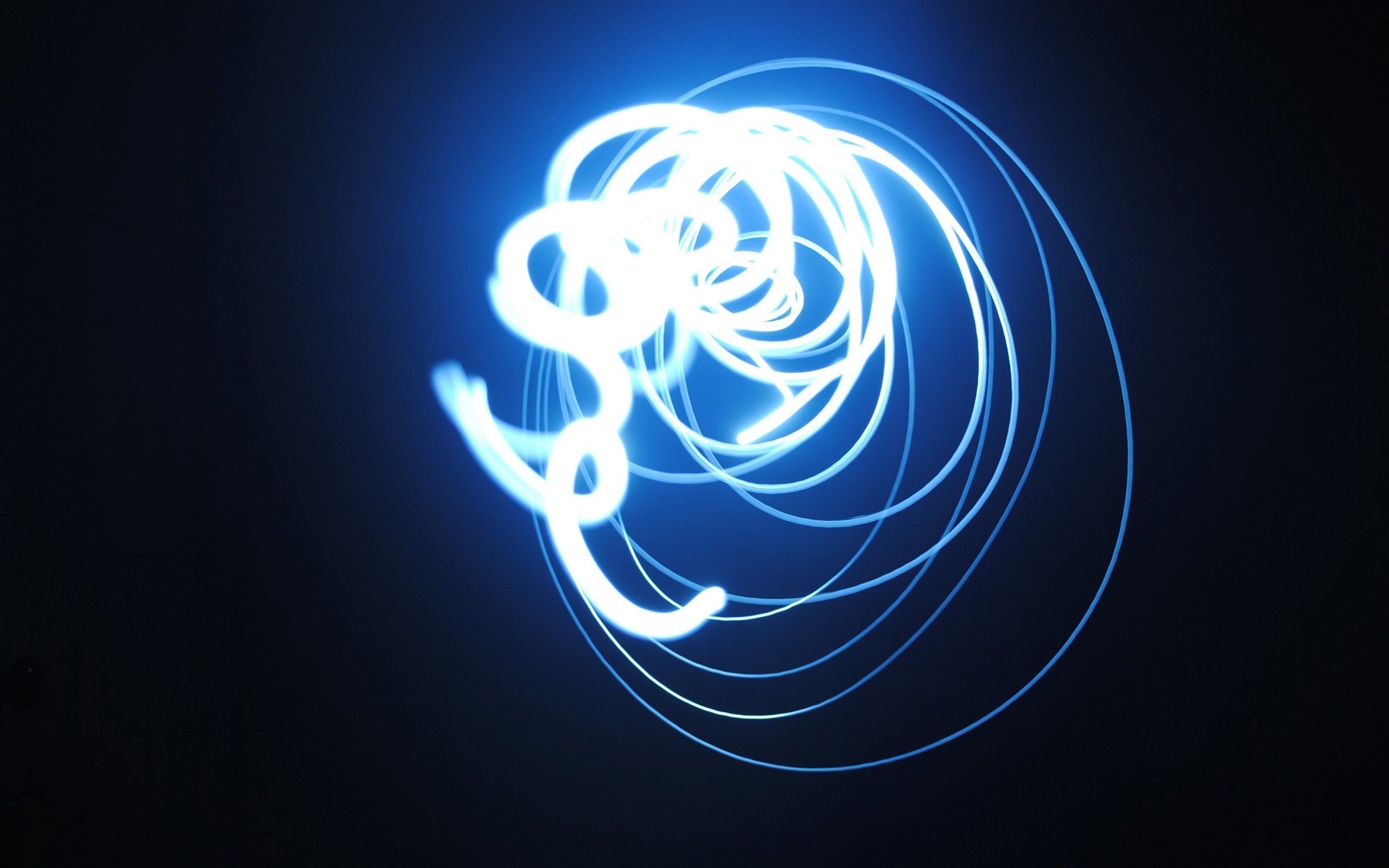 Blue and white light trails abstraction HD Wallpaper