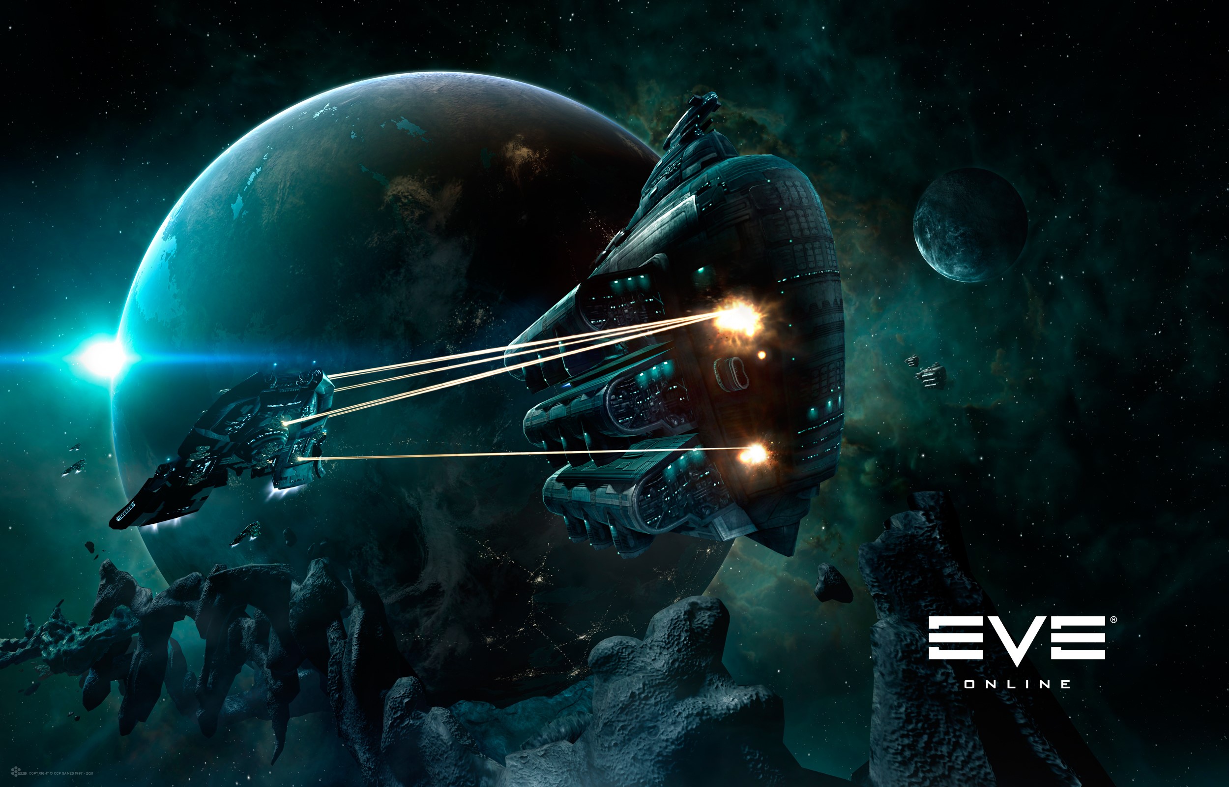 Gallente Obelisk ships in EVE Online battle HD Wallpaper