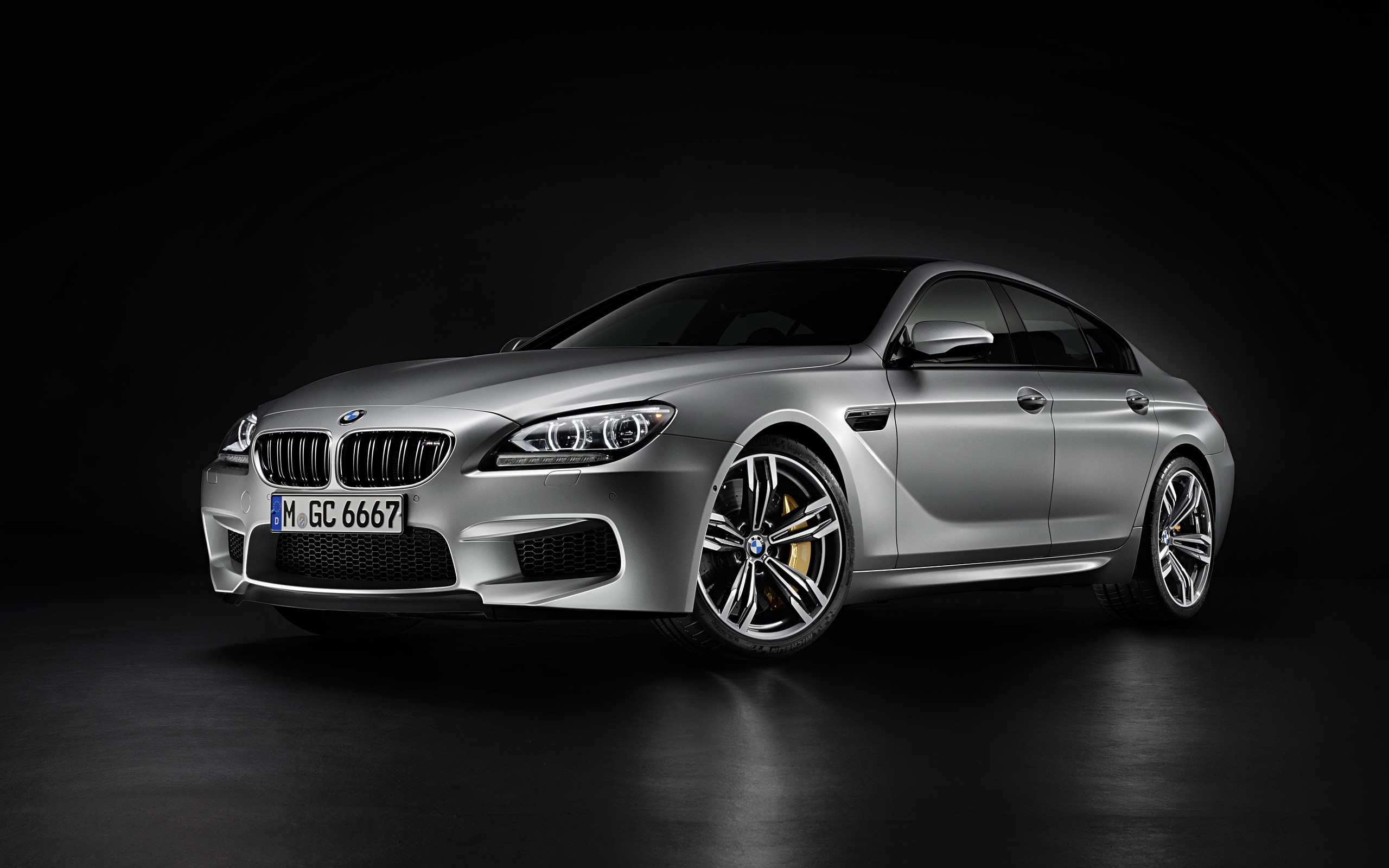 Silver BMW M6 Gran Coupe with license plate M GC 6667 HD Wallpaper