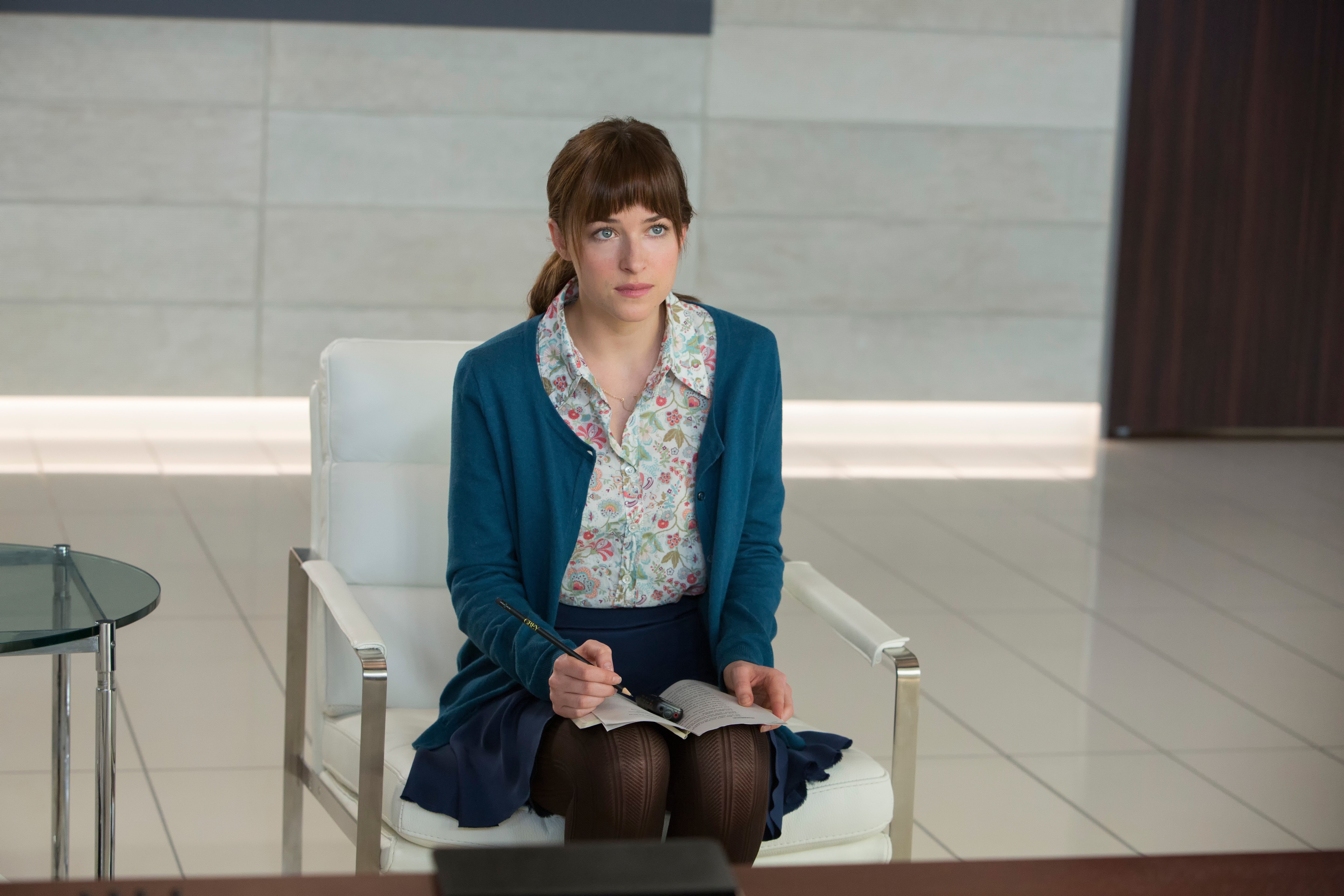 Dakota Johnson in Fifty Shades of Grey HD Wallpaper