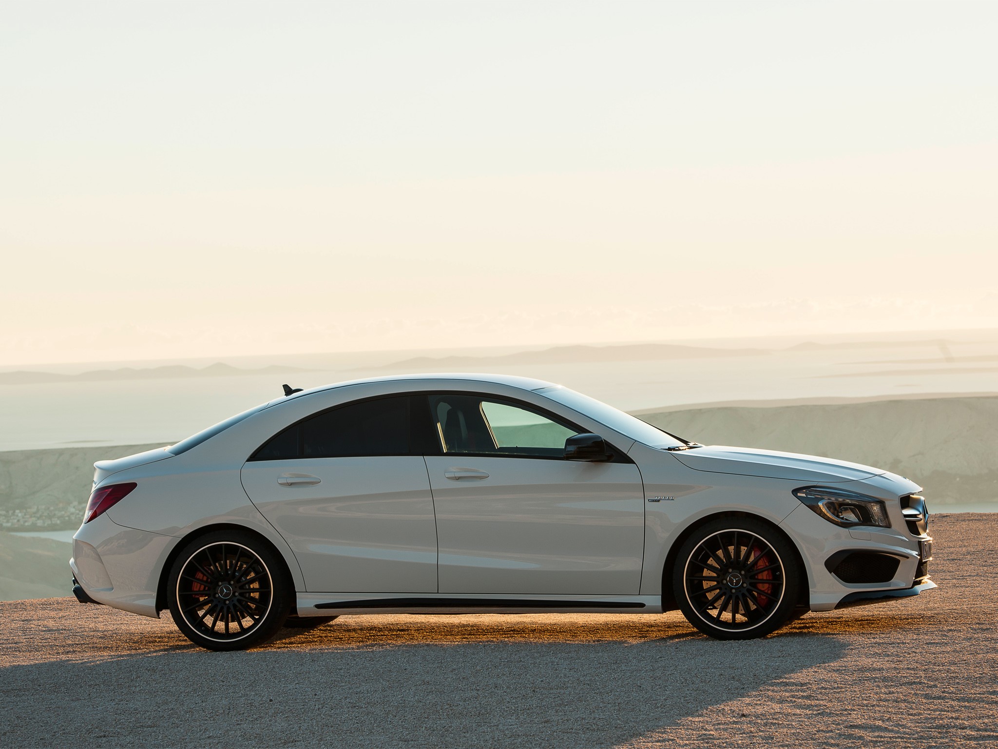 White Mercedes-Benz CLA 45 AMG Sedan HD Wallpaper