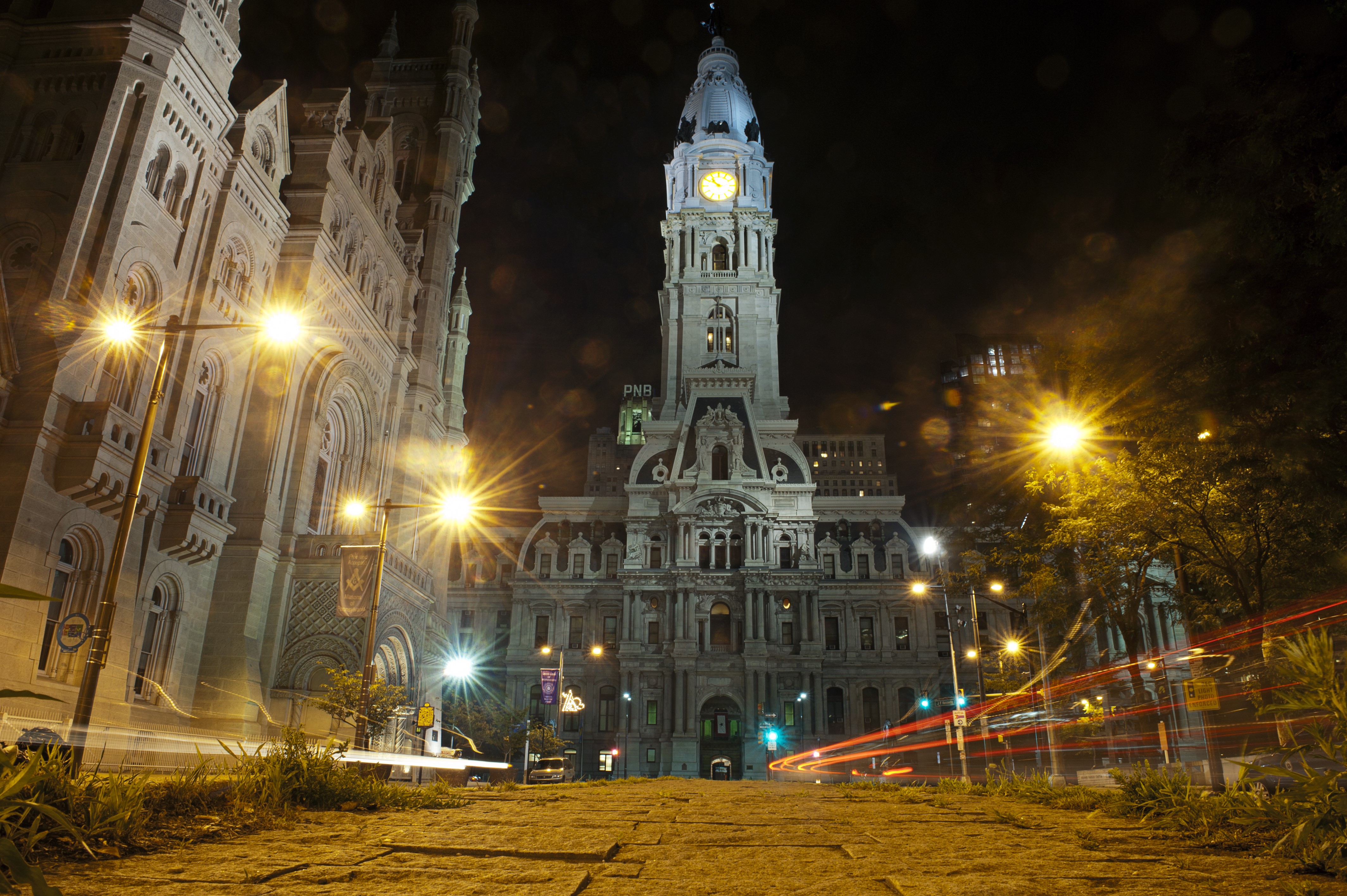 Philadelphia City Hall at Night HD Wallpaper
