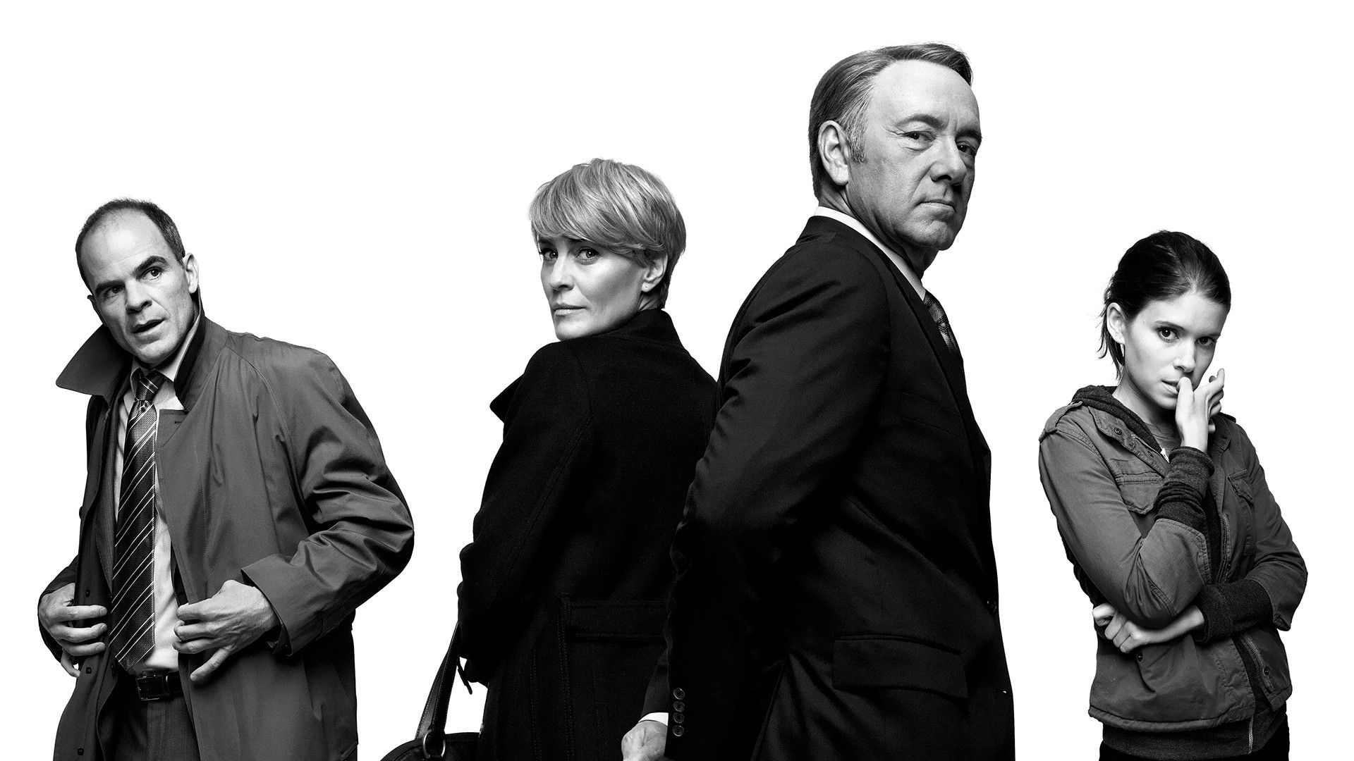 House of Cards: Kevin Spacey, Robin Wright, Michael Kelly, Kate Mara HD Wallpaper
