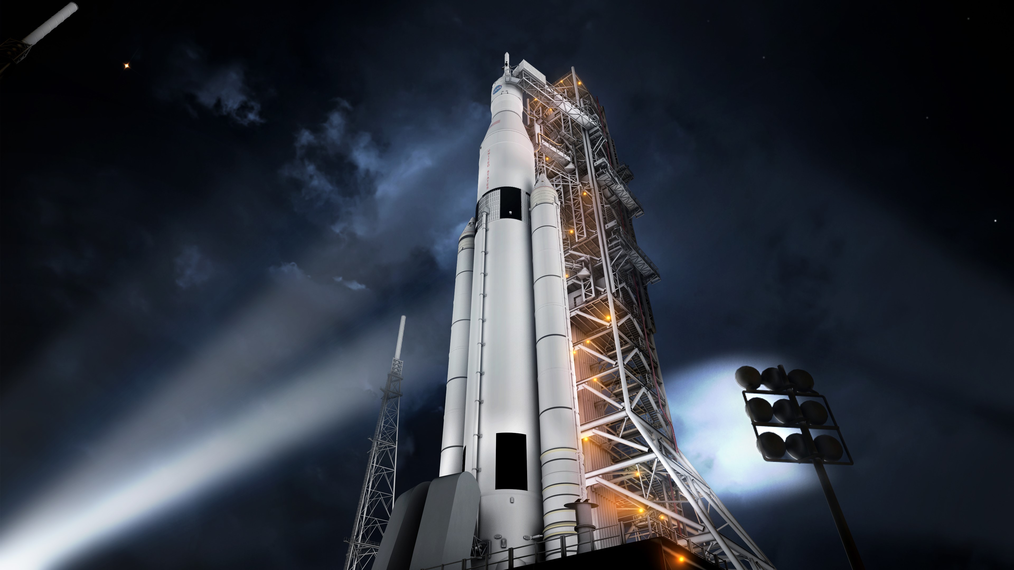 4K NASA Spaceport Rocket Launch Pad HD Wallpaper