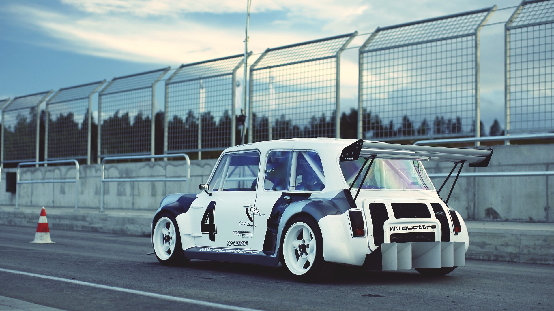 White Mini Cooper Quattro Race Car HD Wallpaper