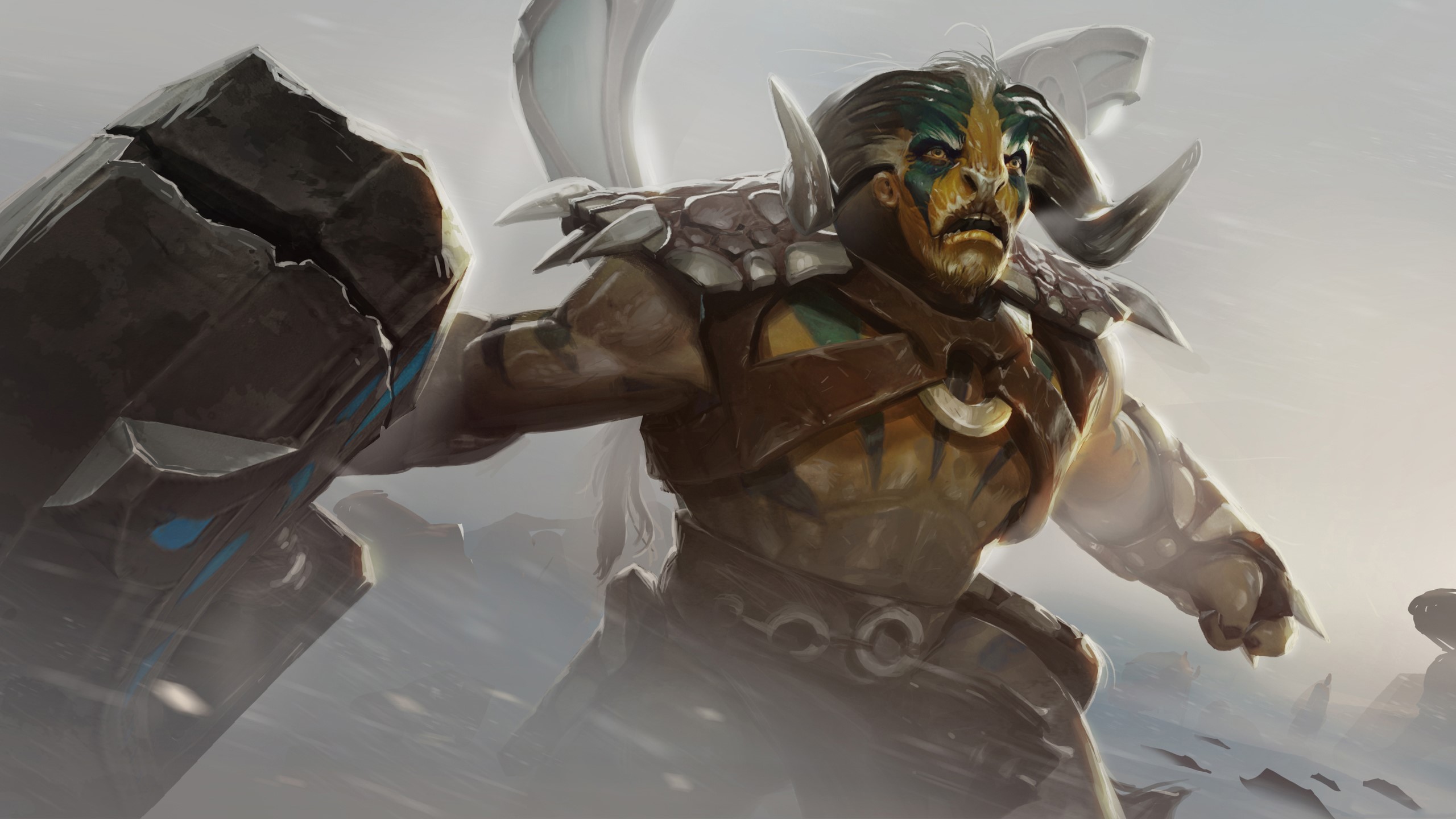 Elder Titan from DOTA 2 with horns and shield HD Wallpaper