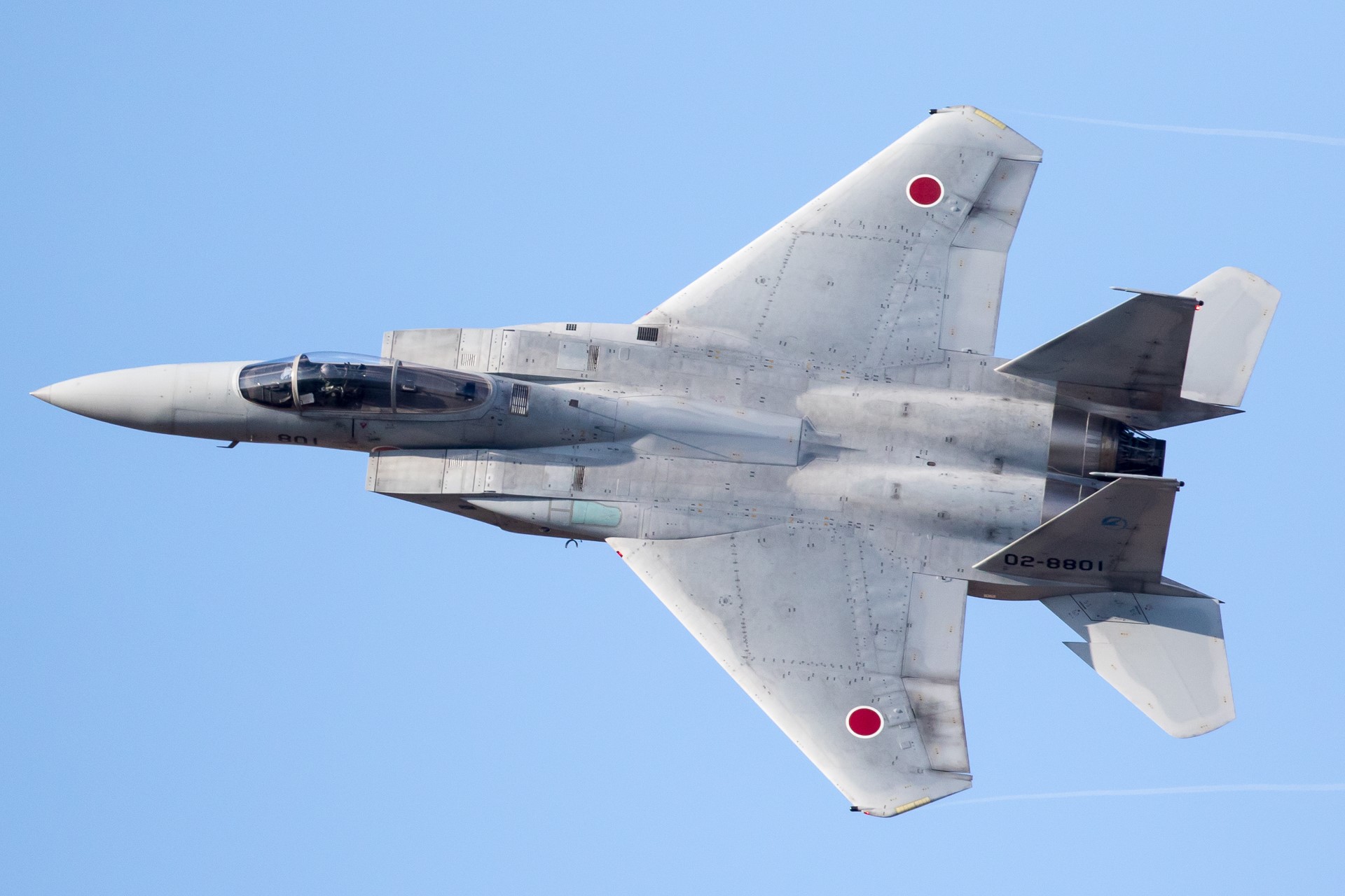 Japanese F-15J Eagle fighter jet in flight HD Wallpaper