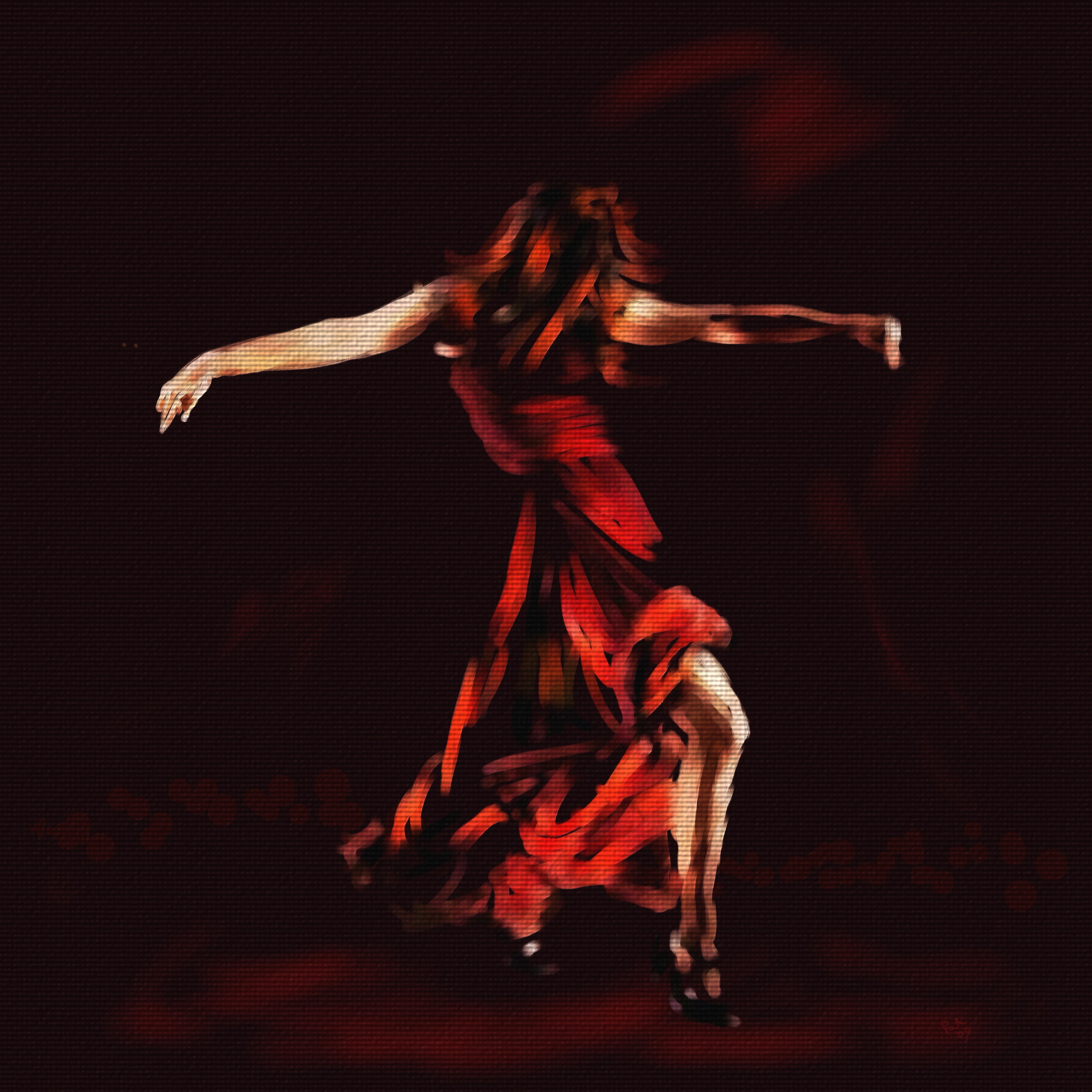 Flamenco dancer in red dress HD Wallpaper
