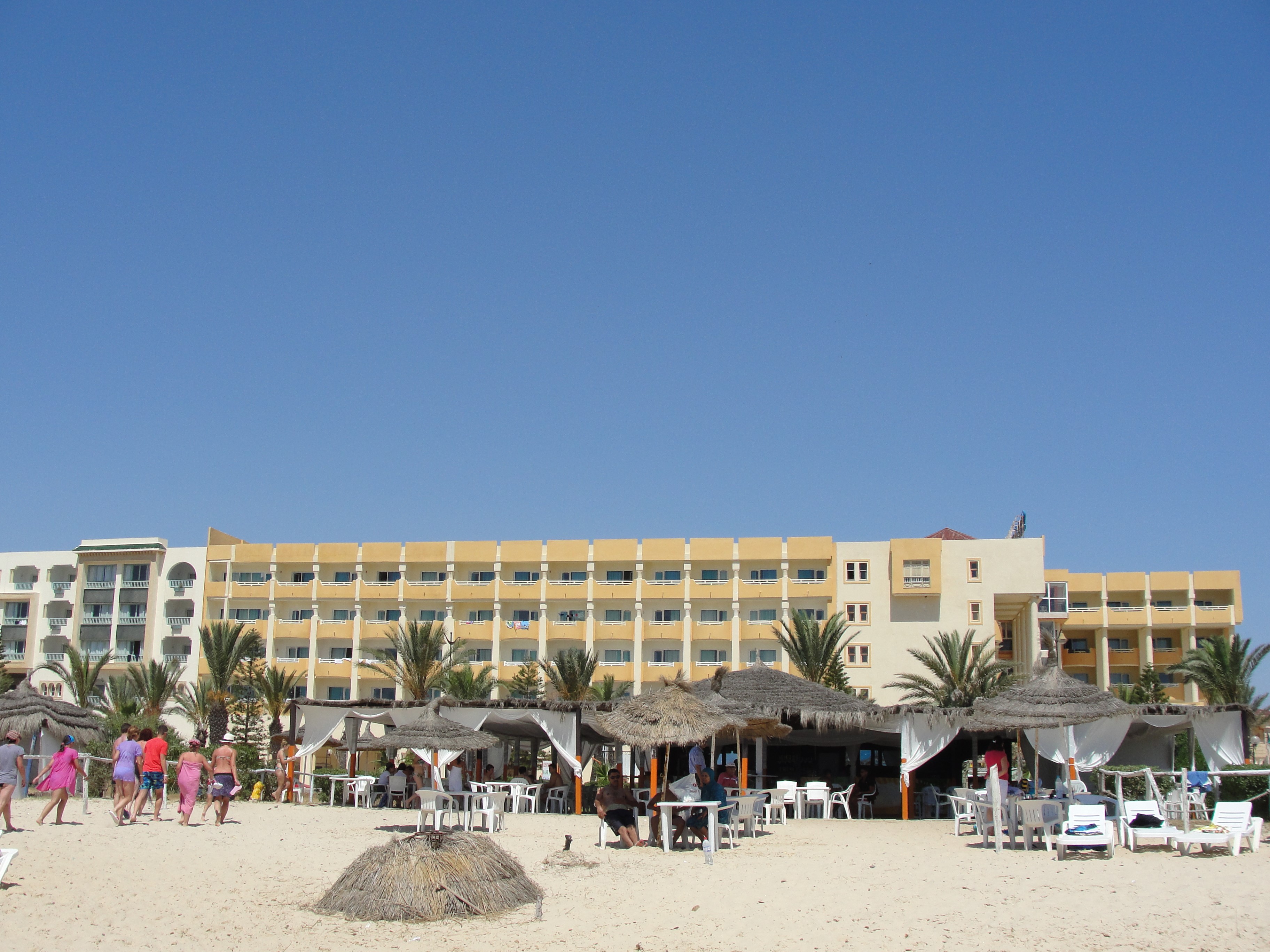 Hotel on the beach in Hammamet, Tunisia HD Wallpaper