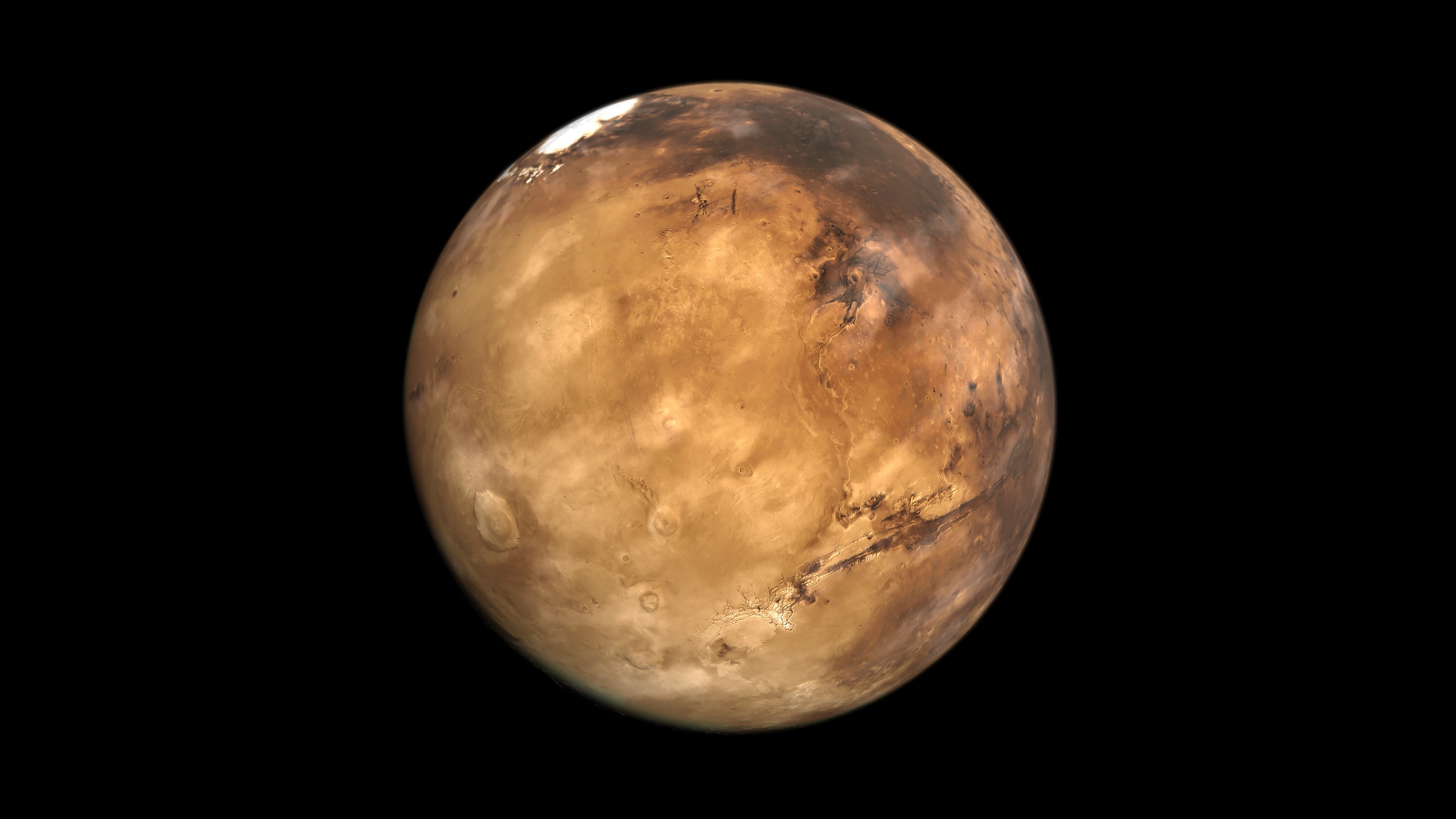 Mars planet in close-up view HD Wallpaper