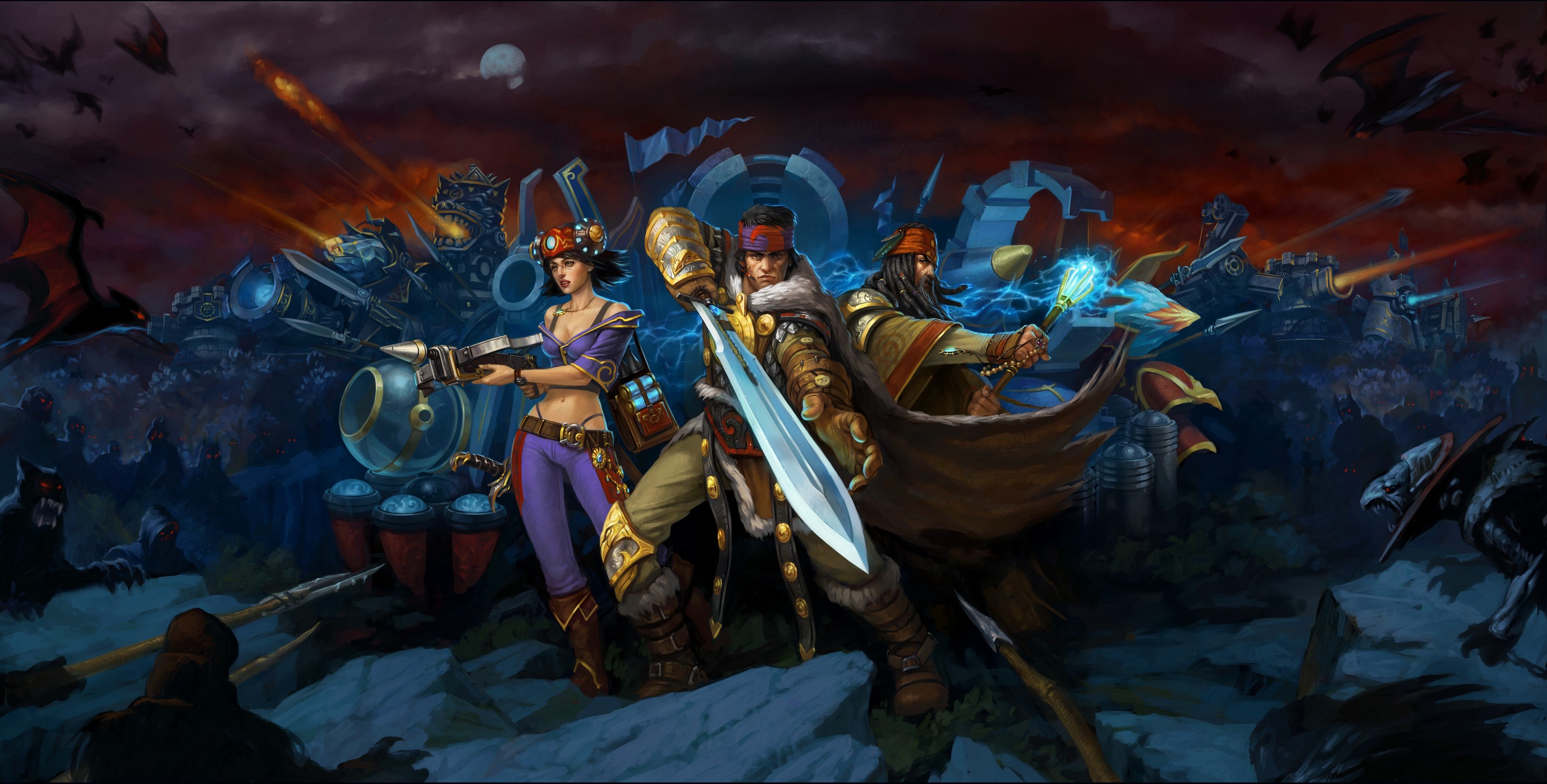 Prime World Warriors with Swords HD Wallpaper