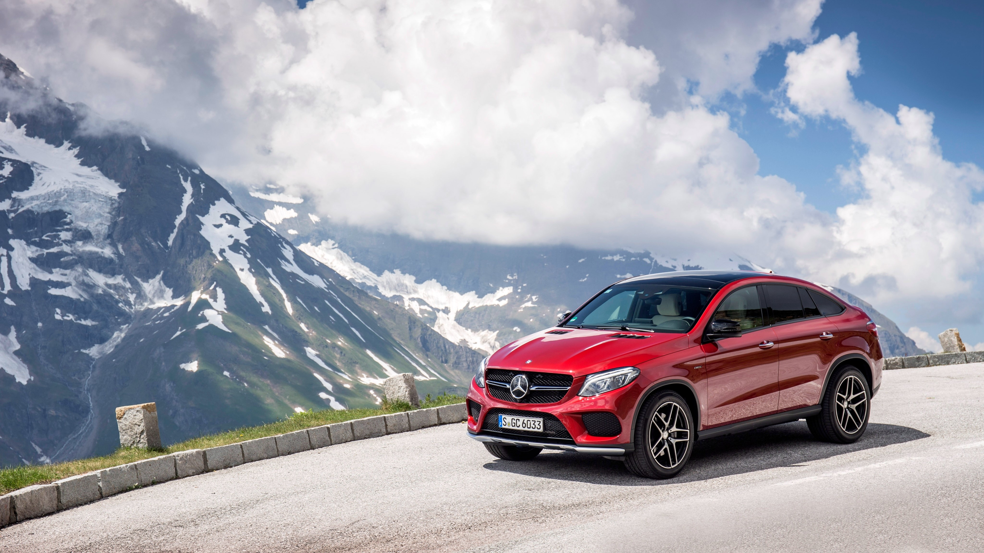 4K 2015 Mercedes-Benz GLE 450 AMG Coupe C292 in Mountains HD Wallpaper