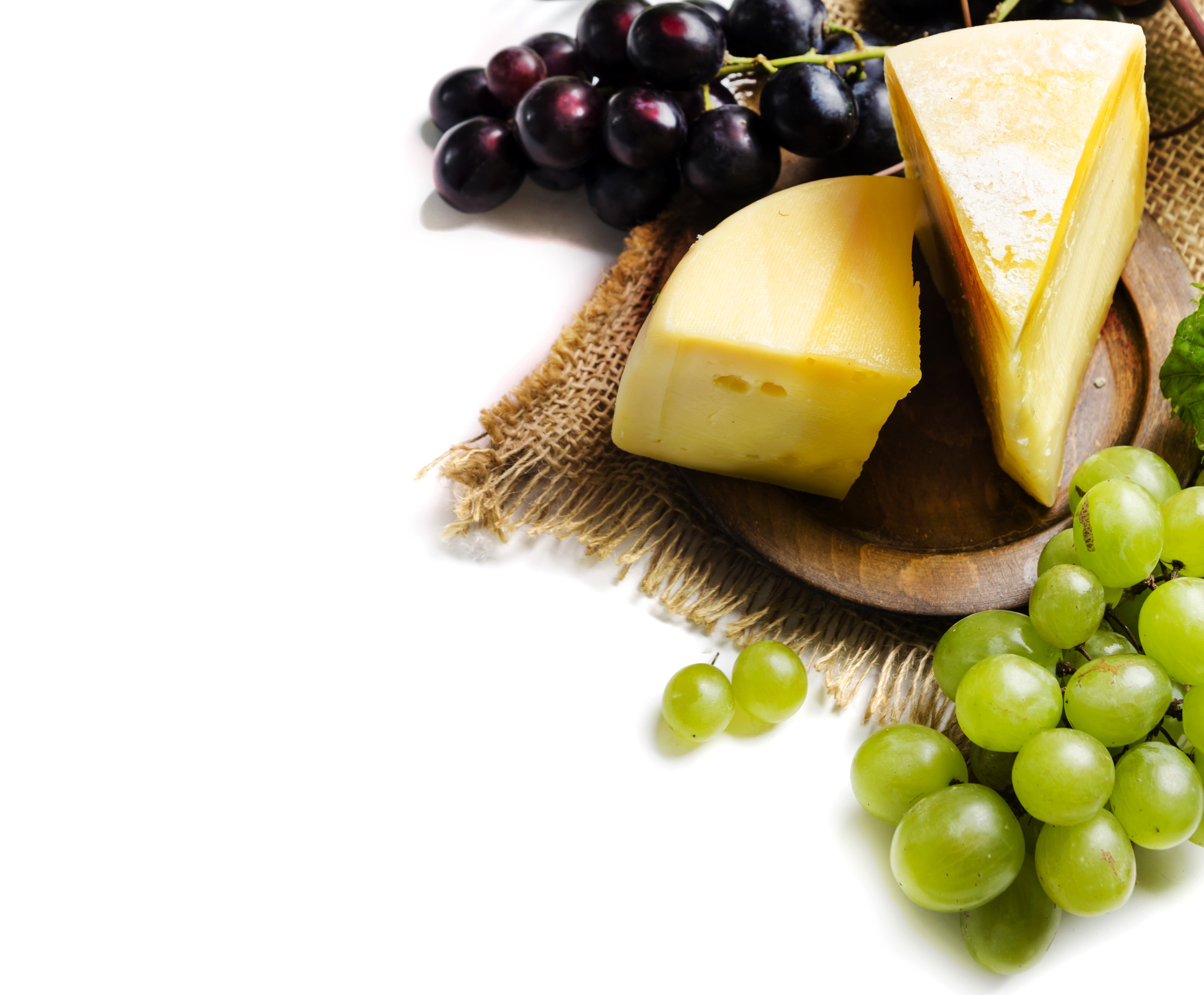 Still-life of Grapes and Cheese HD Wallpaper