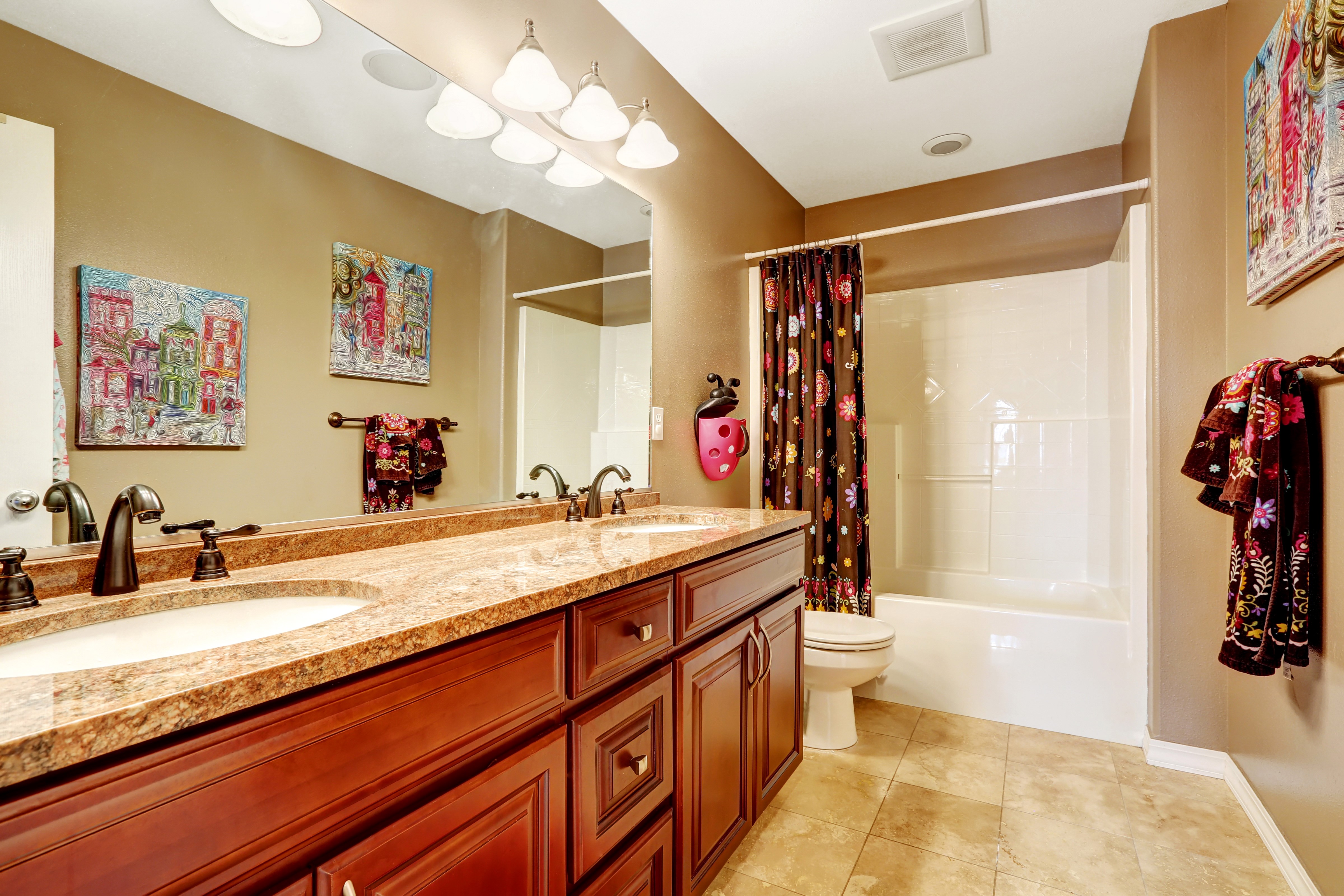 Bathroom Interior Design with Lamps HD Wallpaper