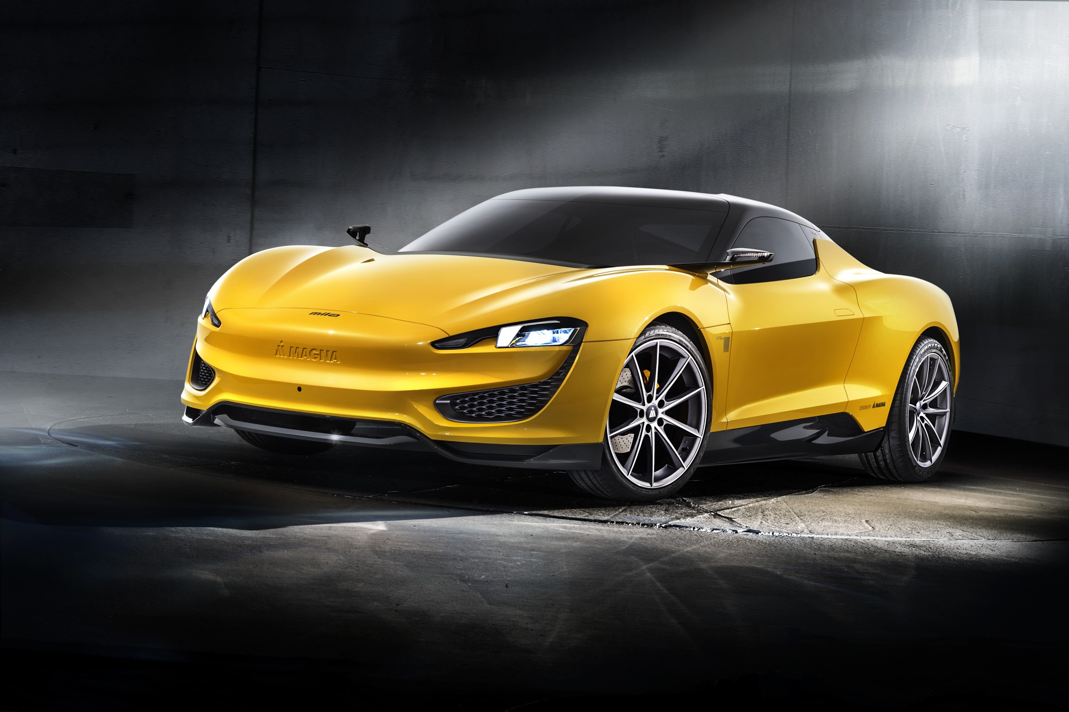 Yellow 2015 Magna Steyr MILA concept car HD Wallpaper