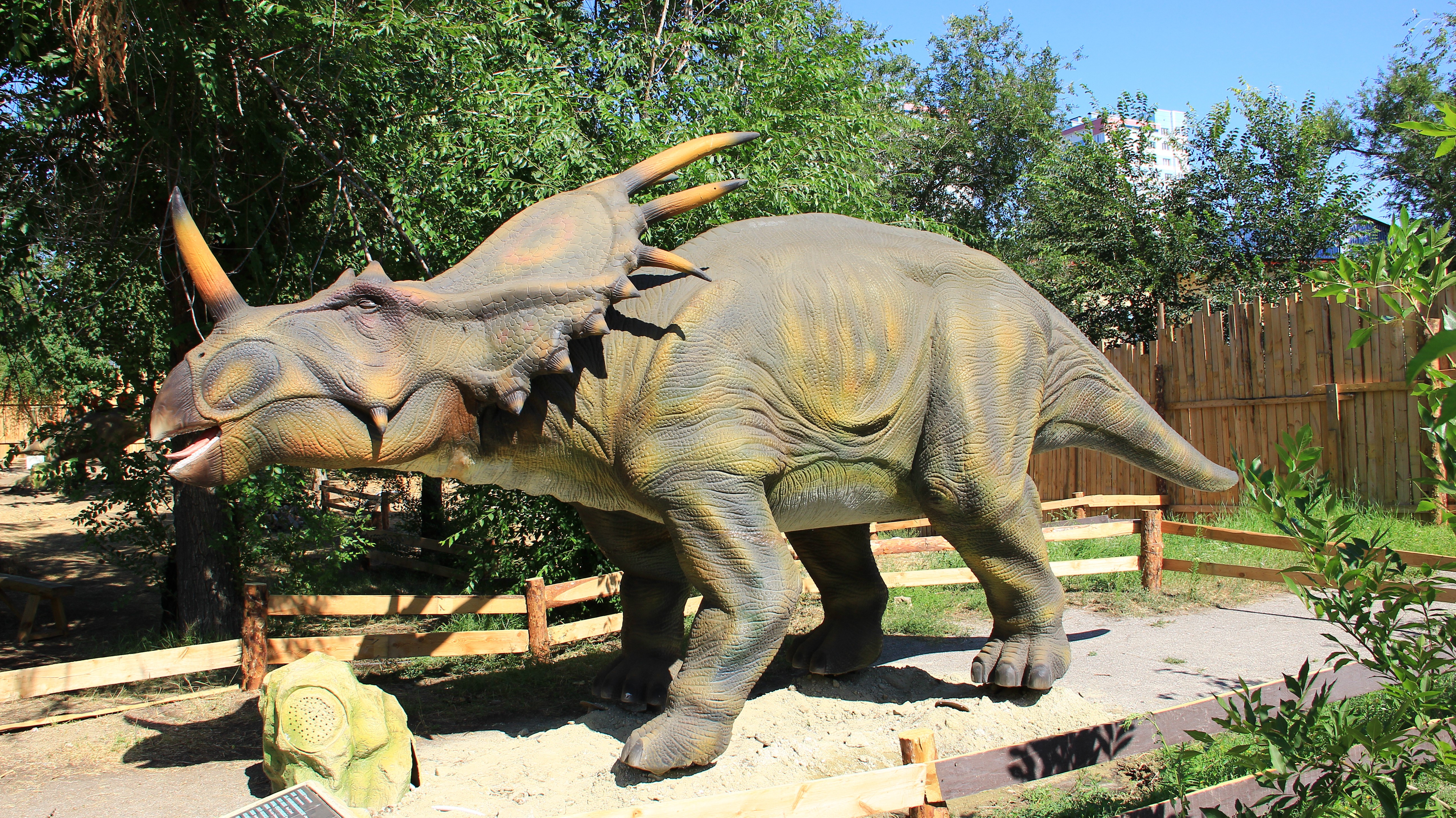 Styracosaurus dinosaur model in Volgograd HD Wallpaper