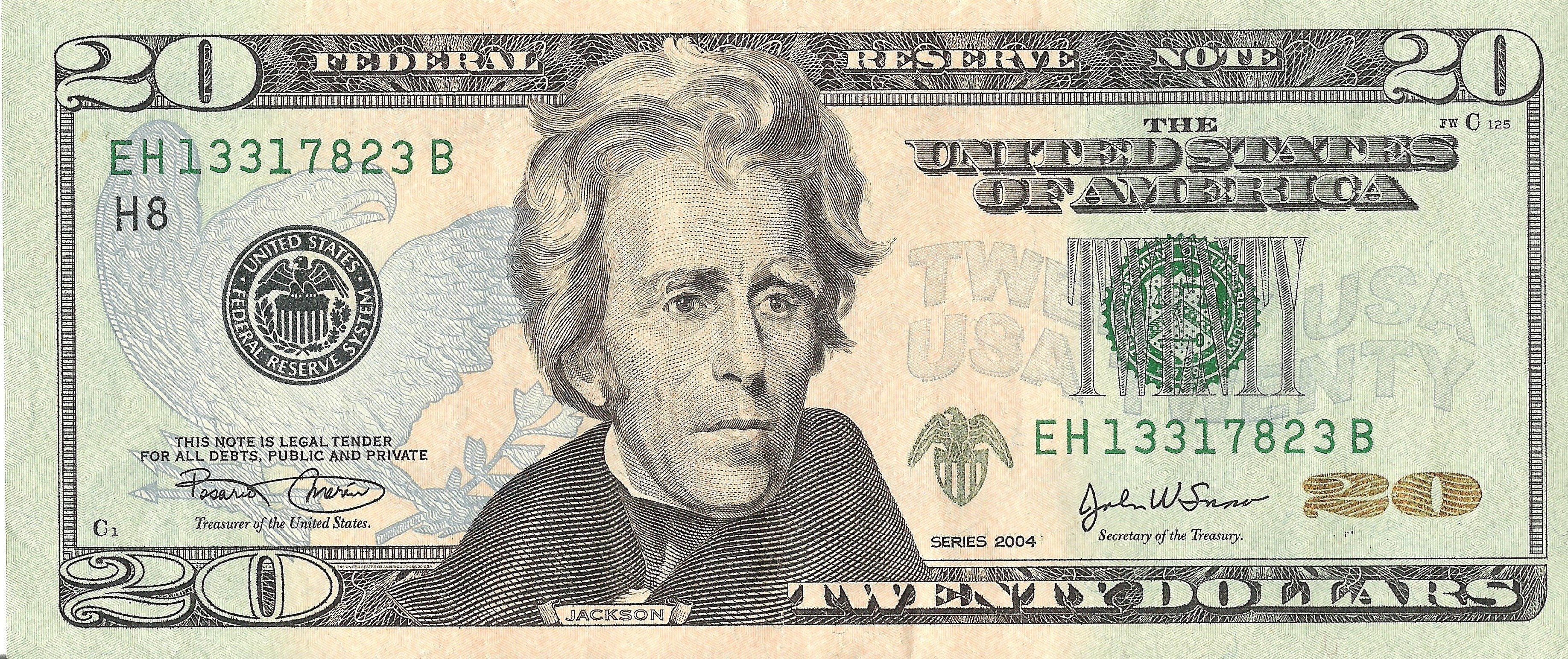 Andrew Jackson 20 Dollars Banknote HD Wallpaper