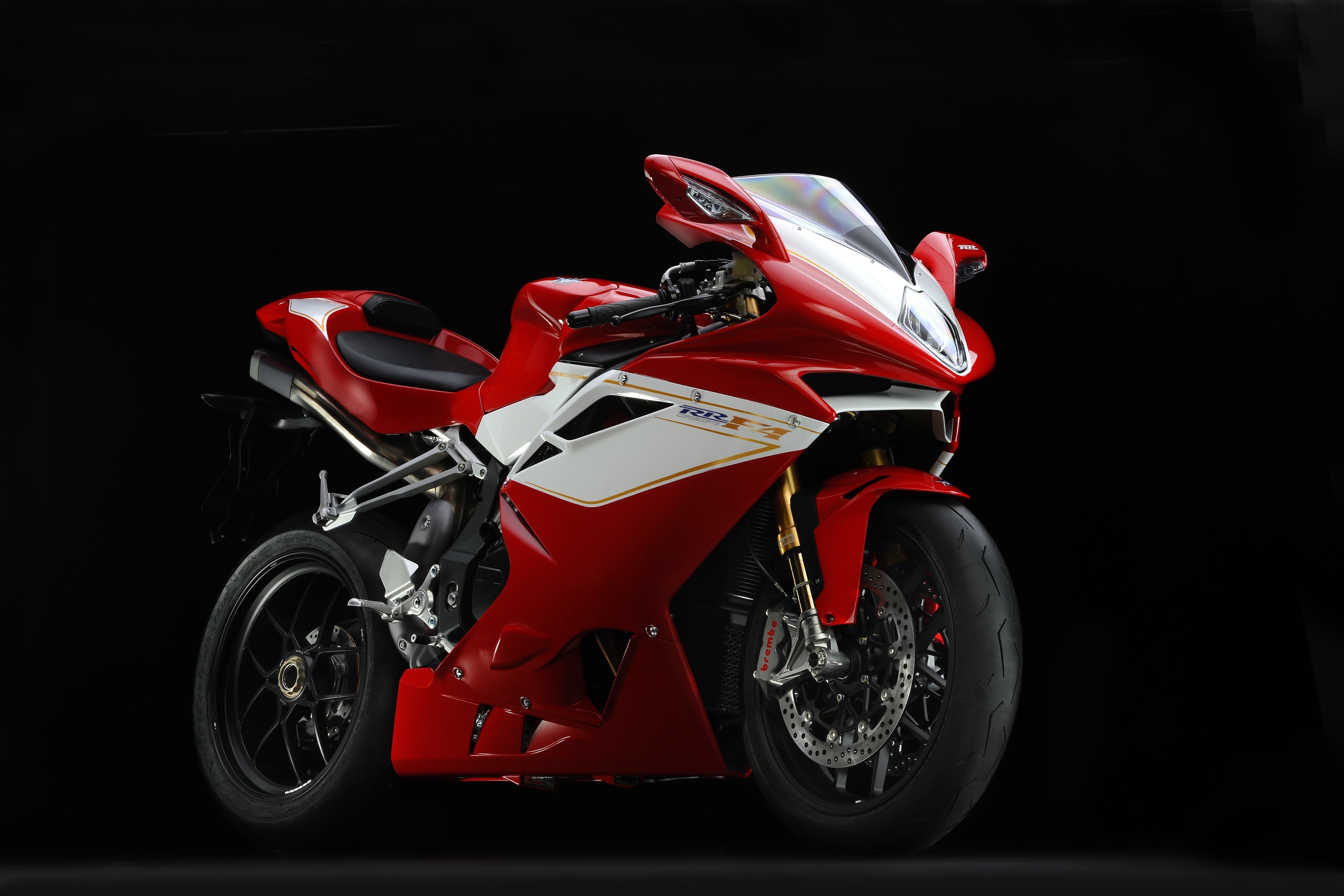 MV Agusta RR F4 motorcycle in red HD Wallpaper