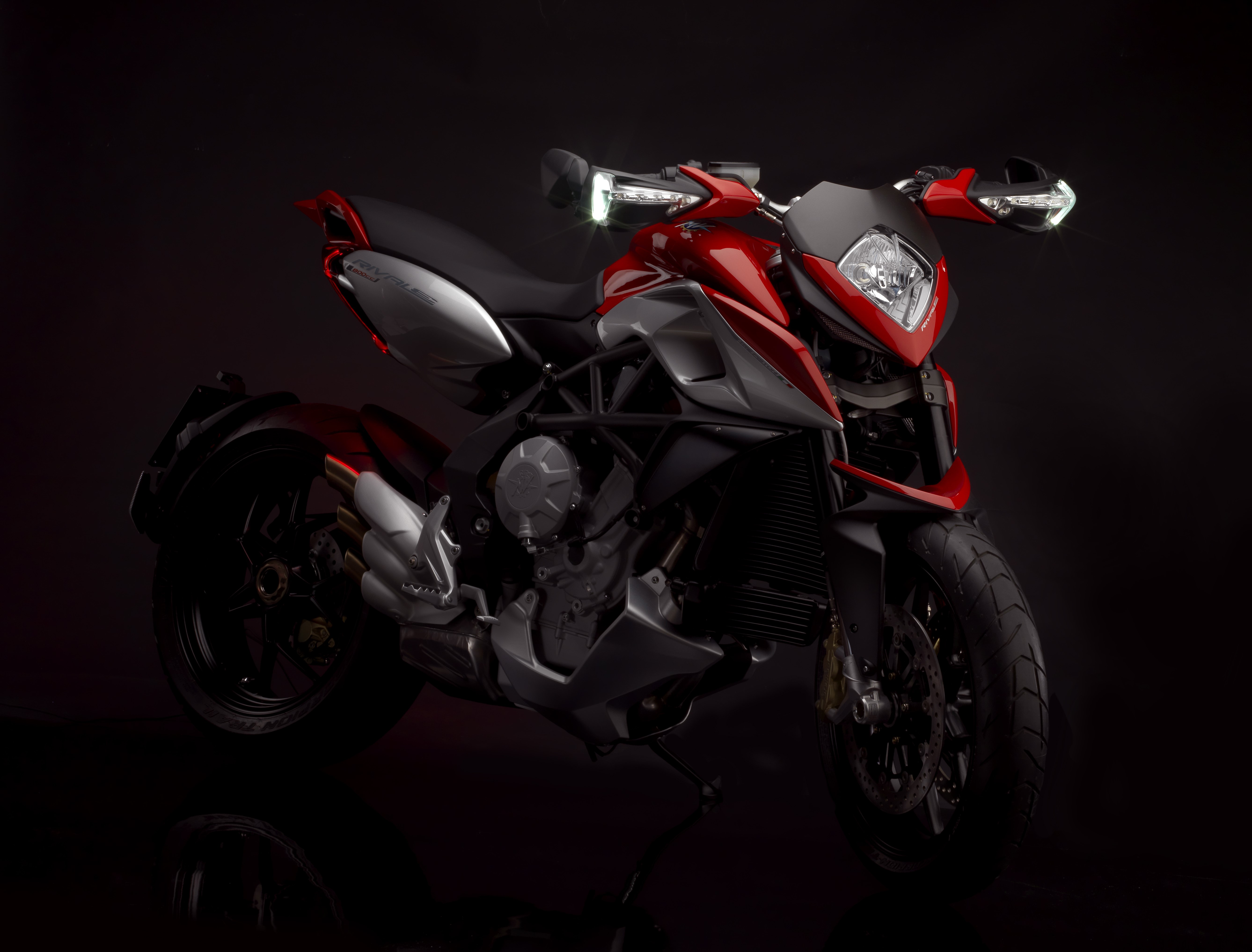MV Agusta Rivale motorcycle, red and silver HD Wallpaper