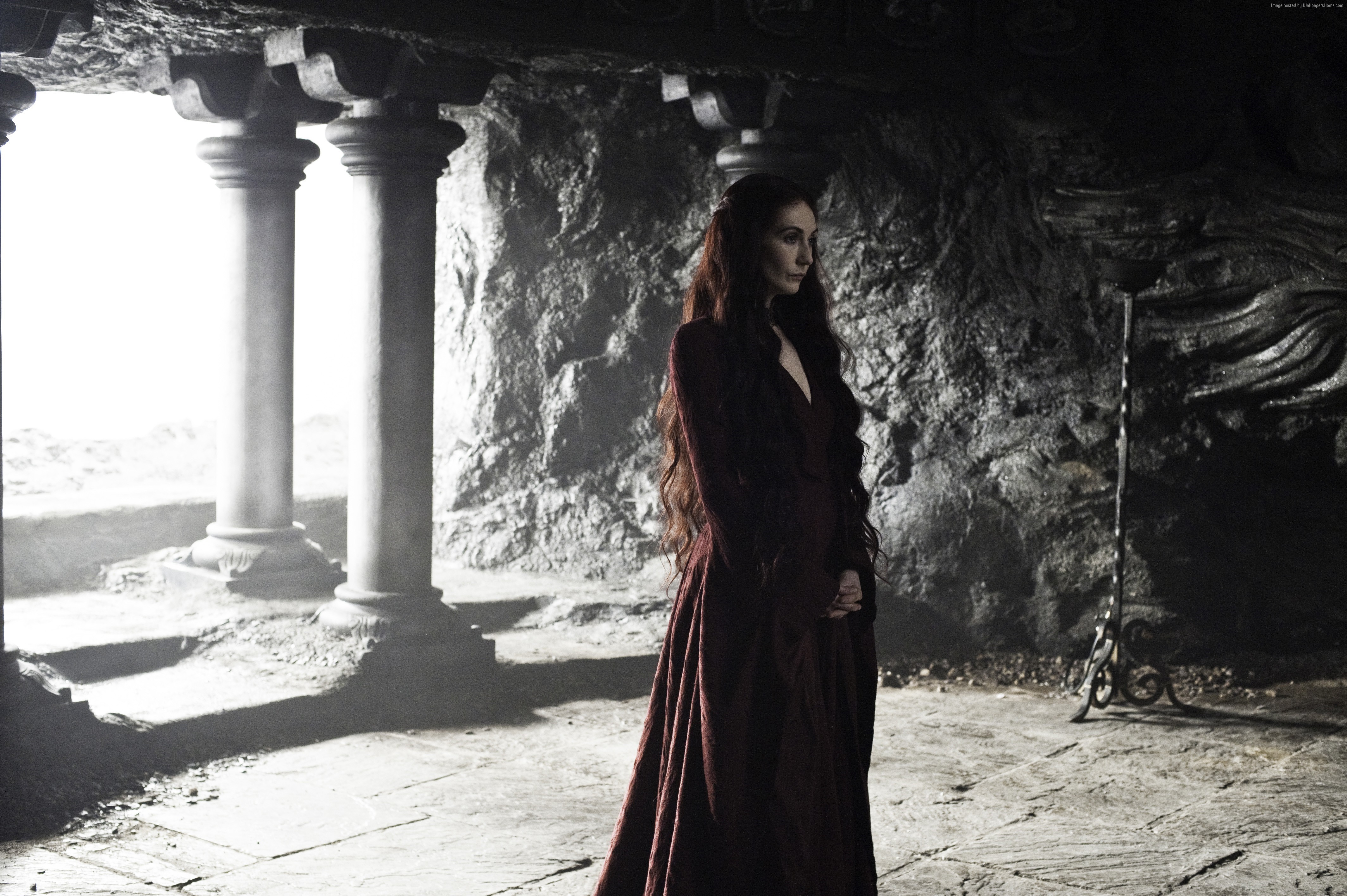 Melisandre from Game of Thrones in a cave HD Wallpaper